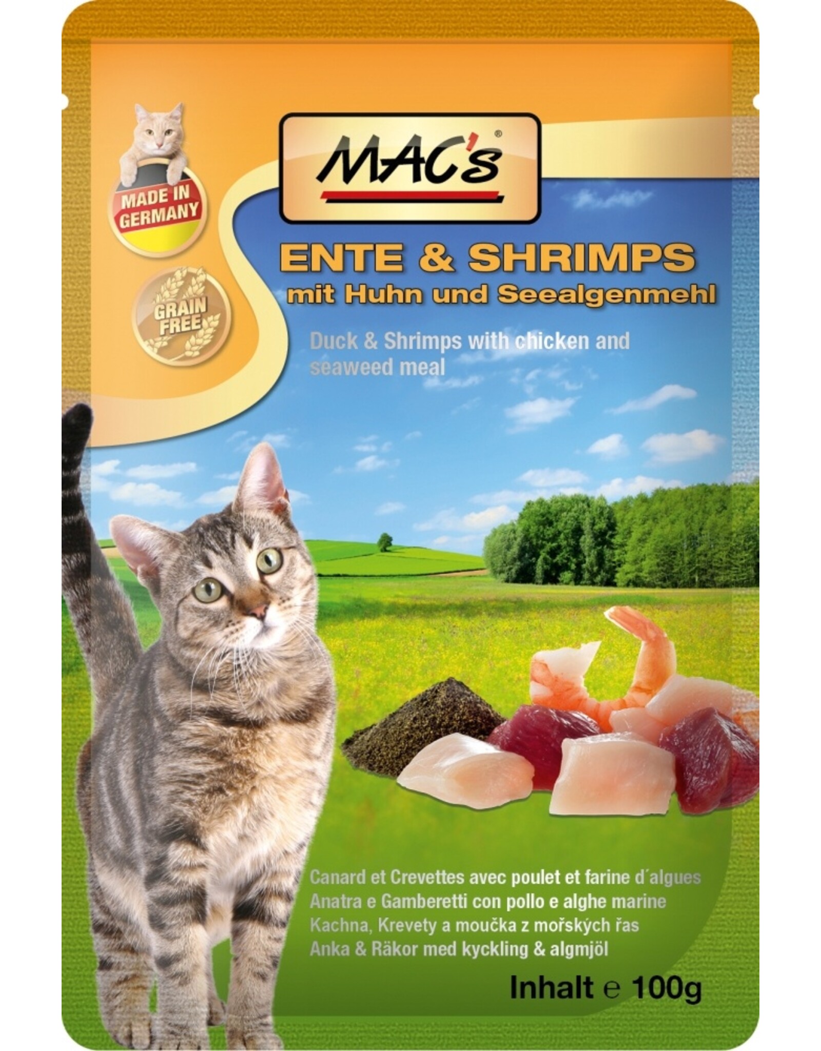 Mac´s Macs Cat Ente & Shrimps 100g Frischebeutel