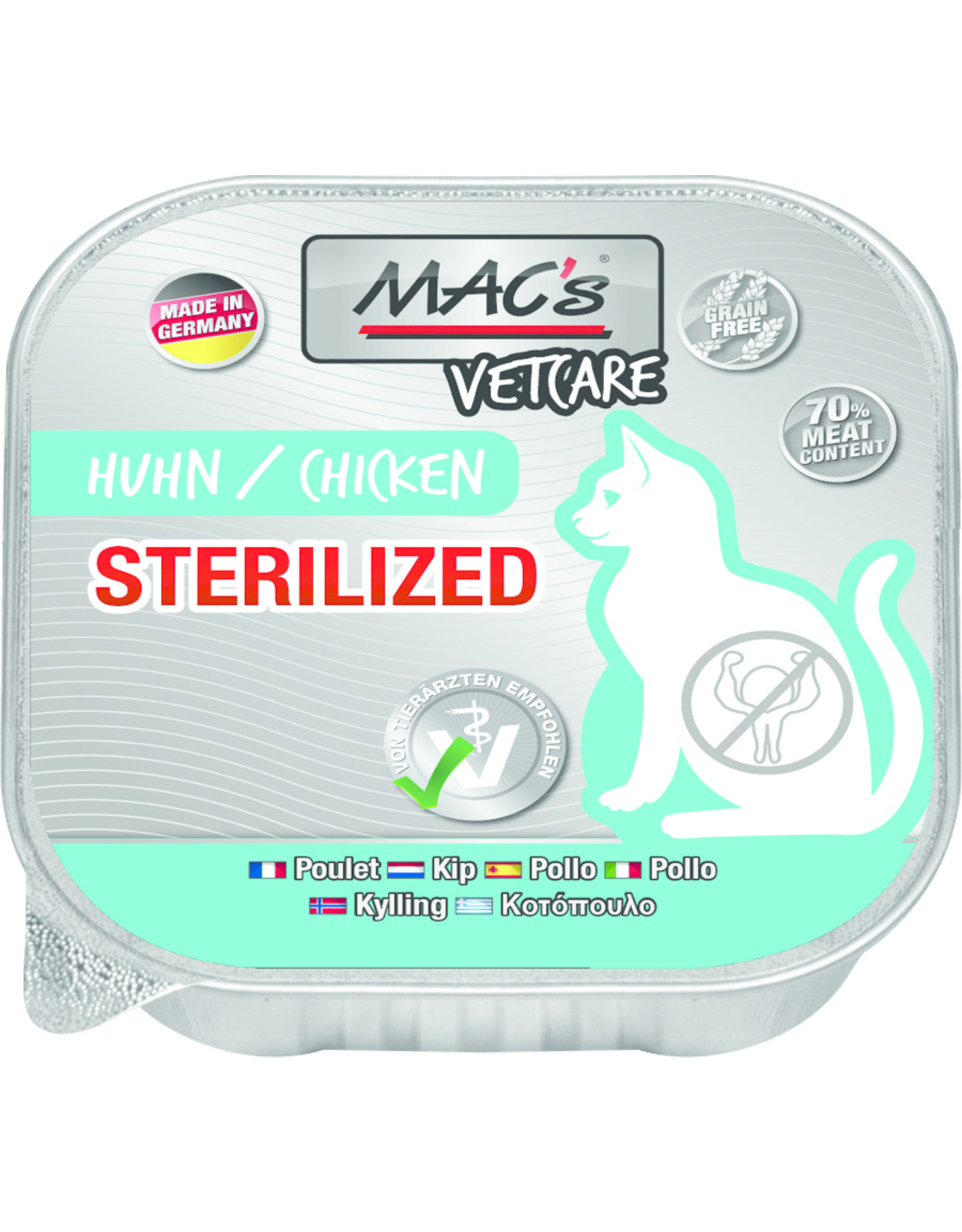 Mac´s MACs Cat Vetcare Huhn Sterilized 100gS