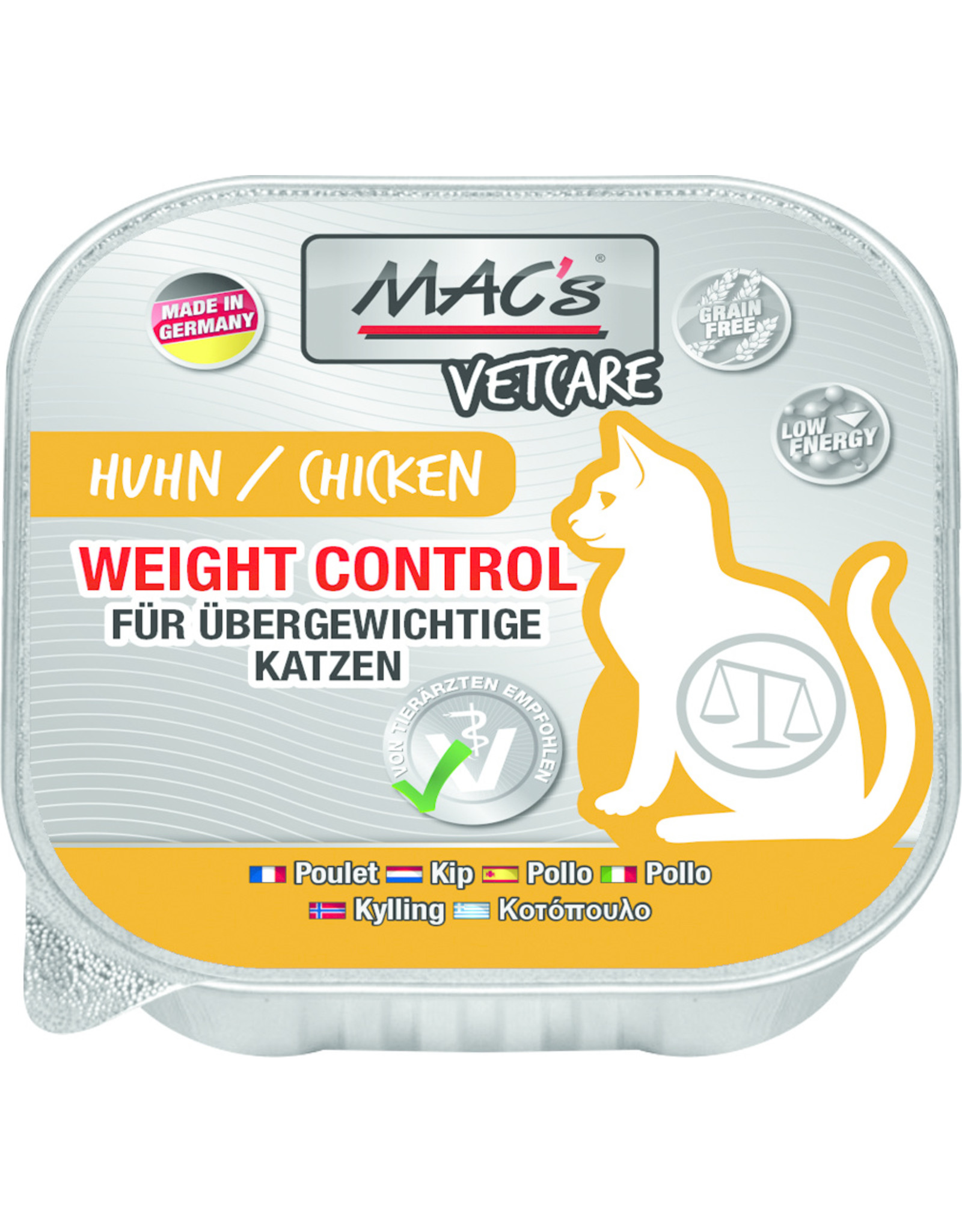 Mac´s MACs Cat Vetcare Huhn Weight Control 100gS