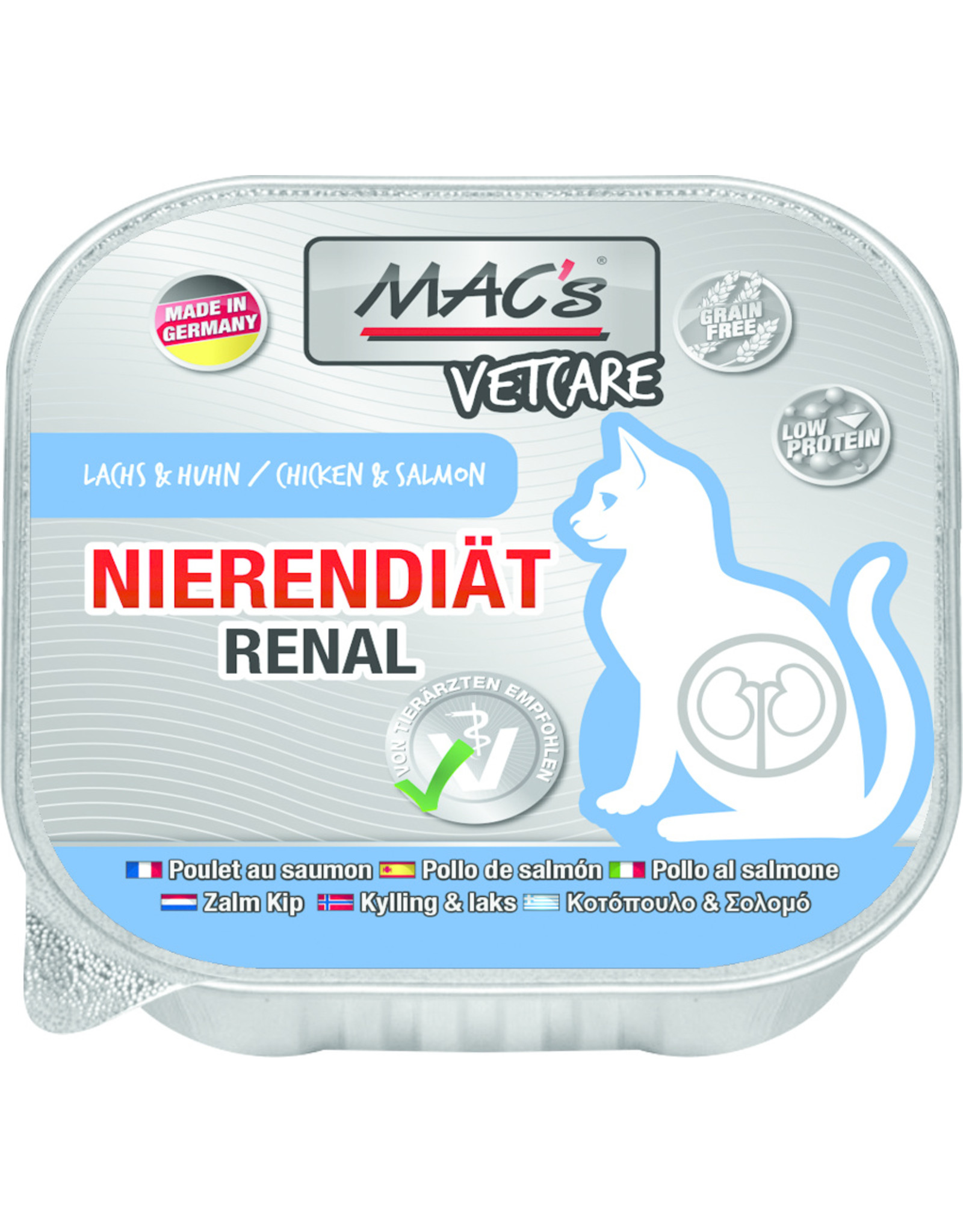 Mac´s MACs Cat Vetcare Lachs Huhn Nierendiät 100gS