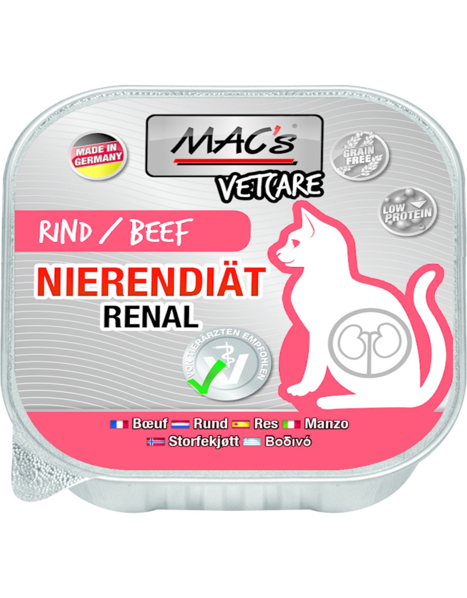 Mac´s MACs Cat Vetcare Rind Nierendiät 100gS