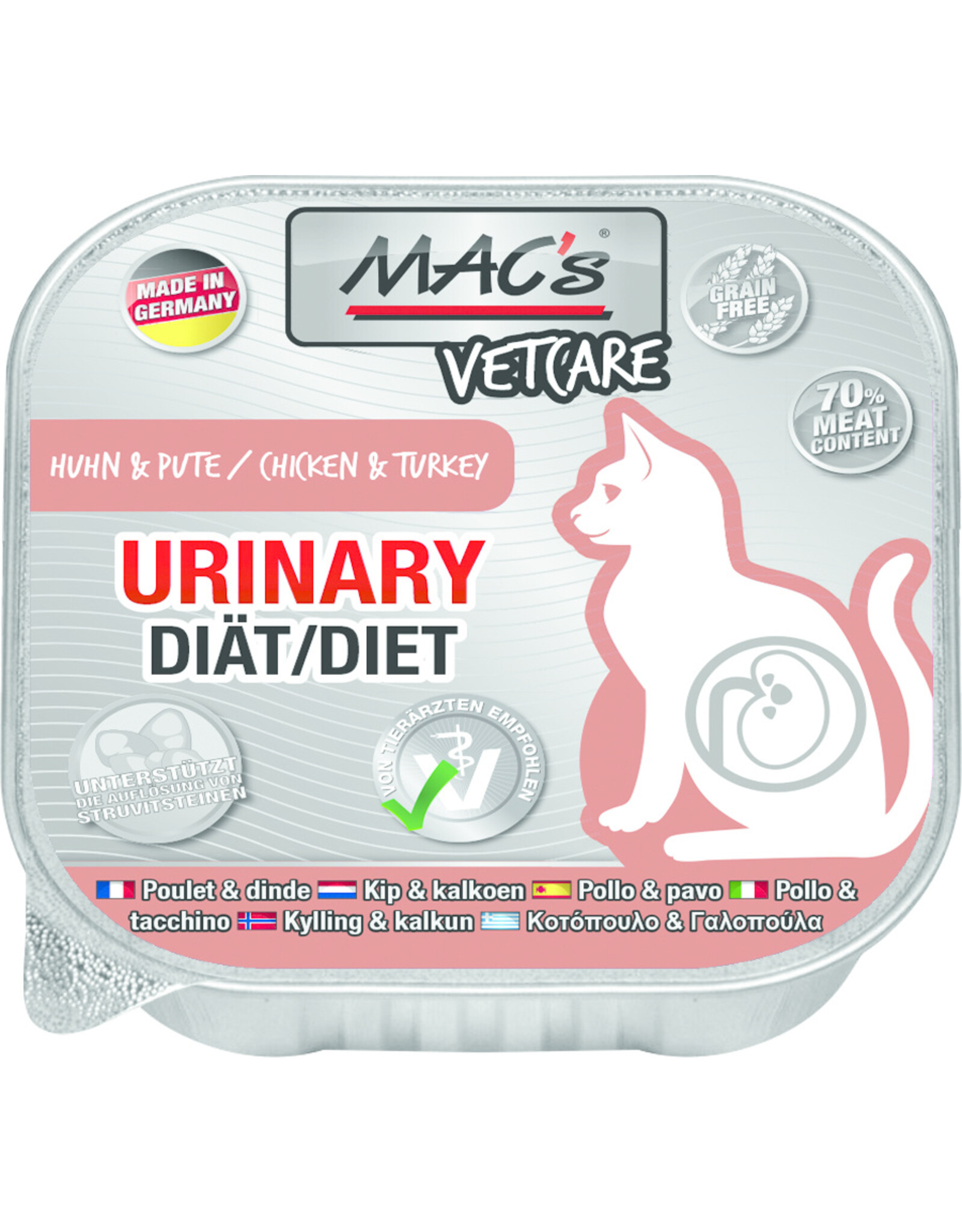 Mac´s MACs Cat Vetcare Urinary Huhn & Pute 100gS