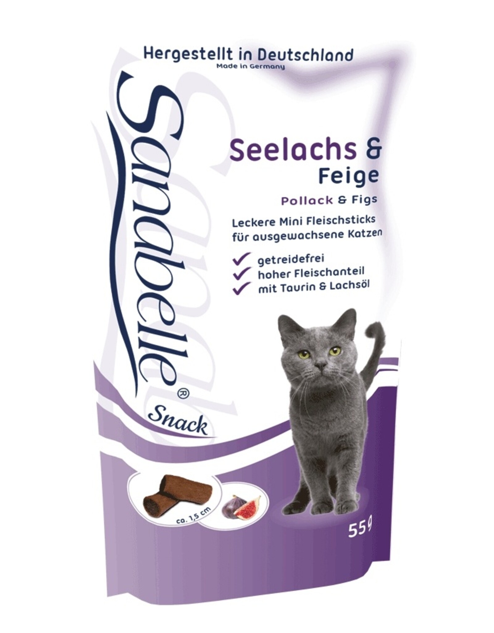 Sanabelle Sanabelle Snack mit Seelachs & Feige 55g