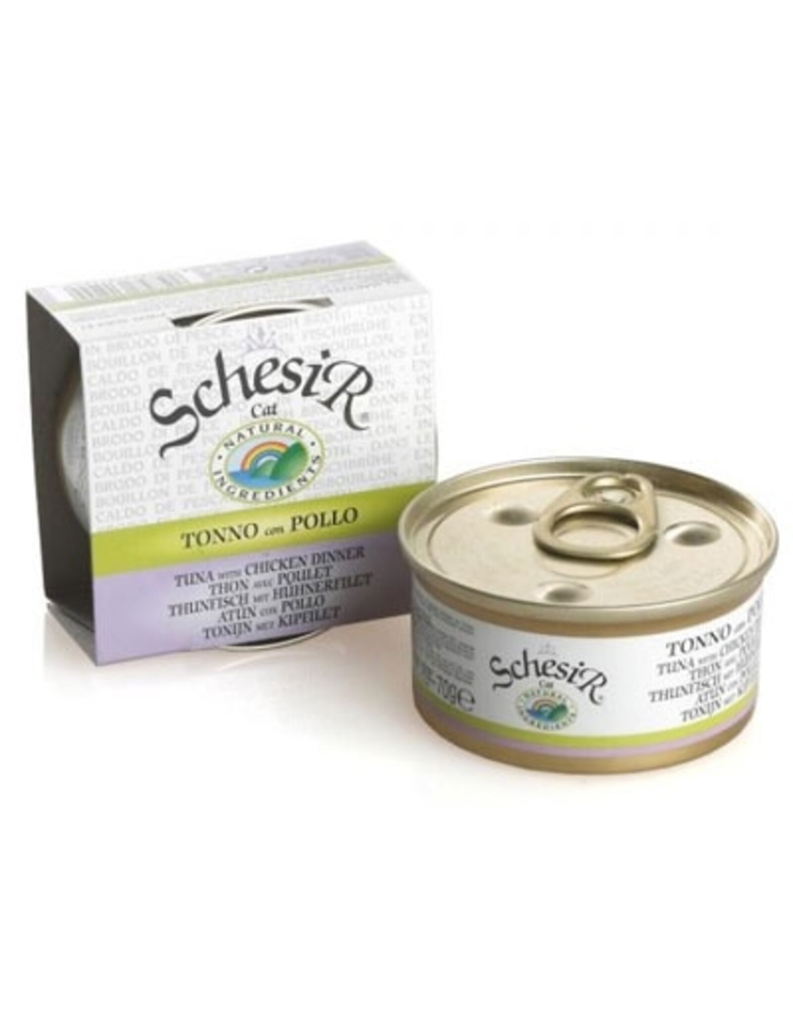 Schesir Schesir Thunfisch mit Hühnerfilet in Brühe 70g Dose