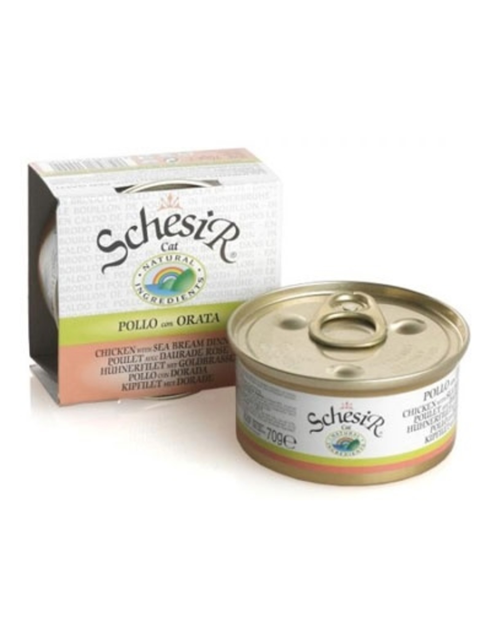 Schesir Schesir Hühnerfilet mit Goldbrasse in Brühe 70g Dose