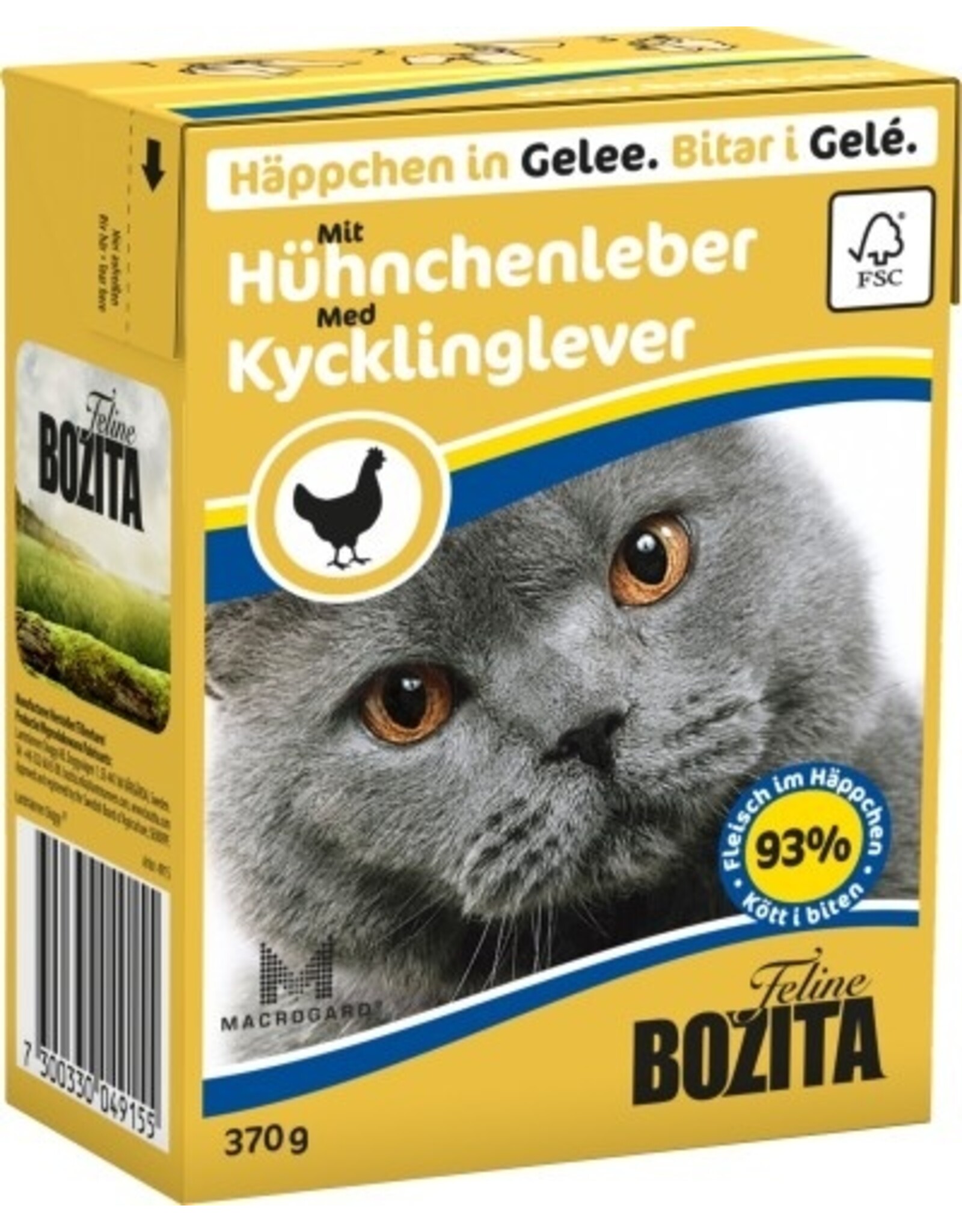 Bozita Bozita Cat Tetra Recard Häppchen in Gelee Hühnchenleber 370g