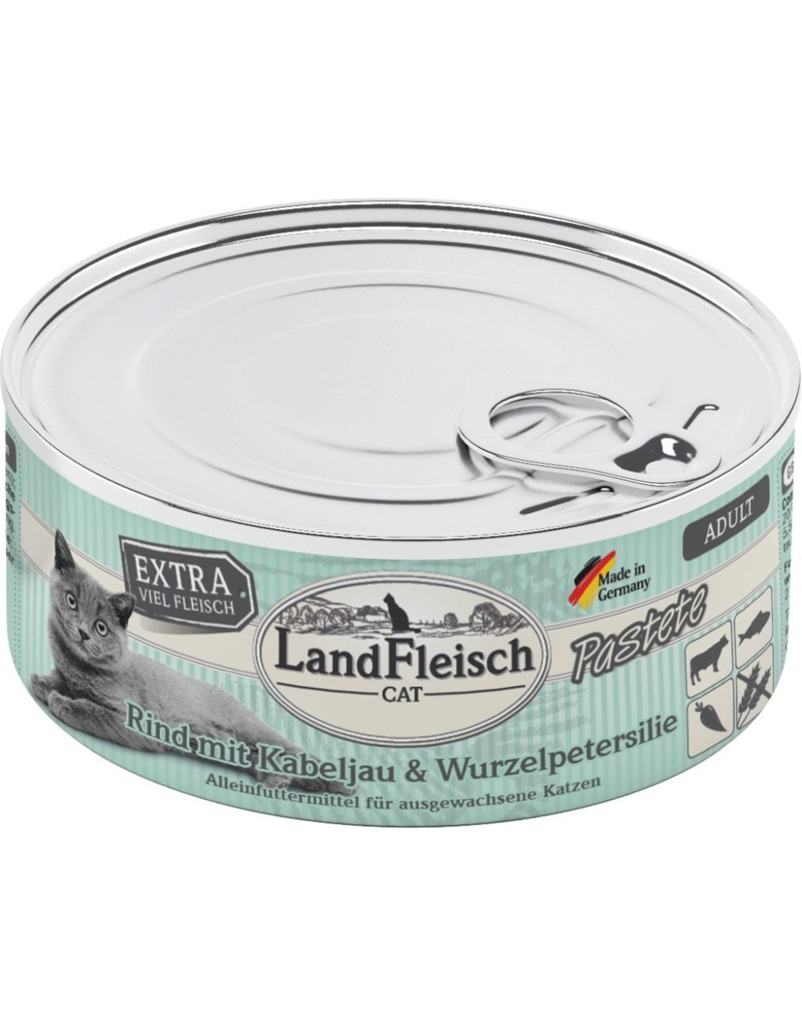 Landfleisch LandFleisch Cat Adult Pastete Rind+Kabeljau+Wurzelpetersilie