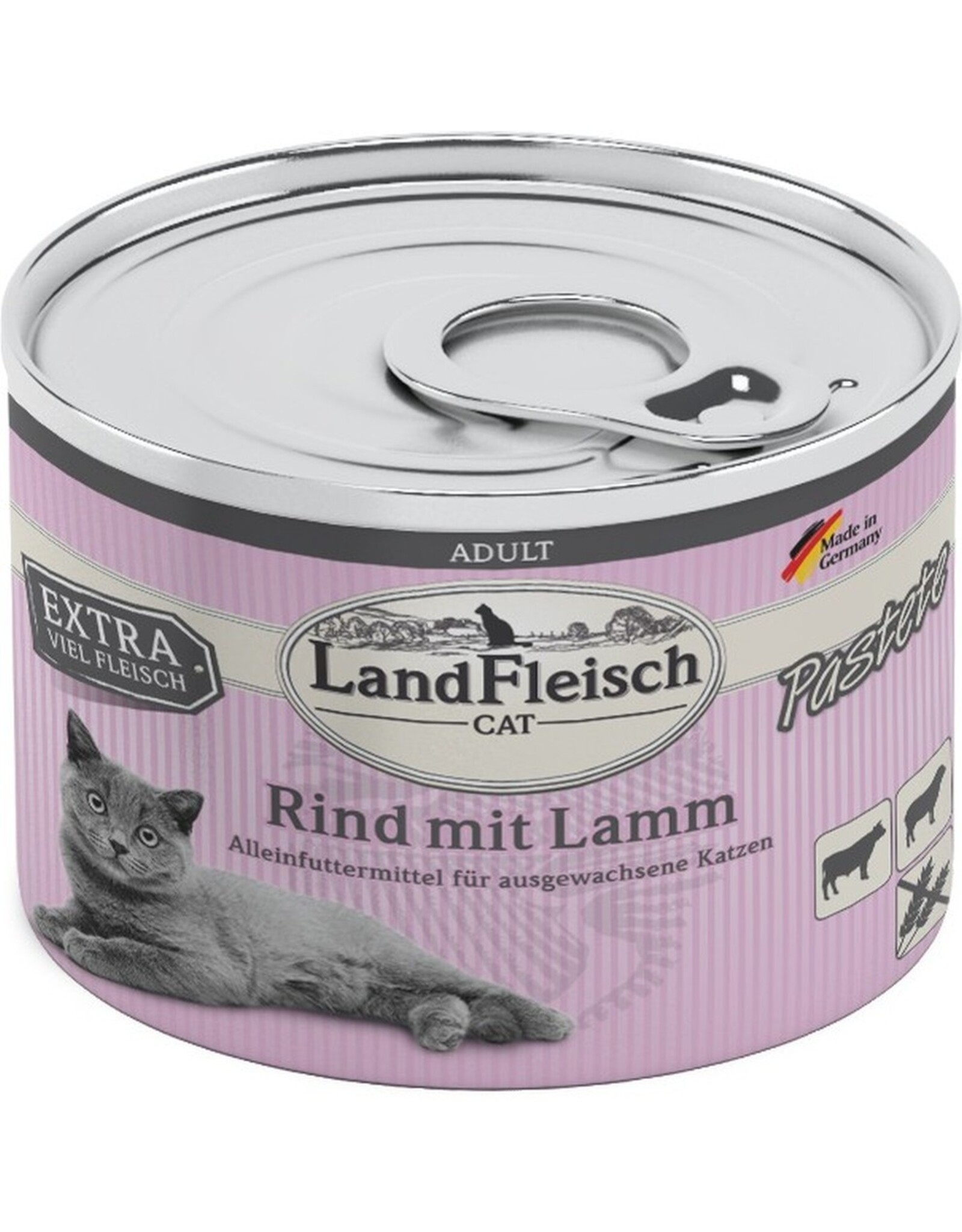Landfleisch LandFleisch Cat Adult Pastete Rind+Lamm 195g