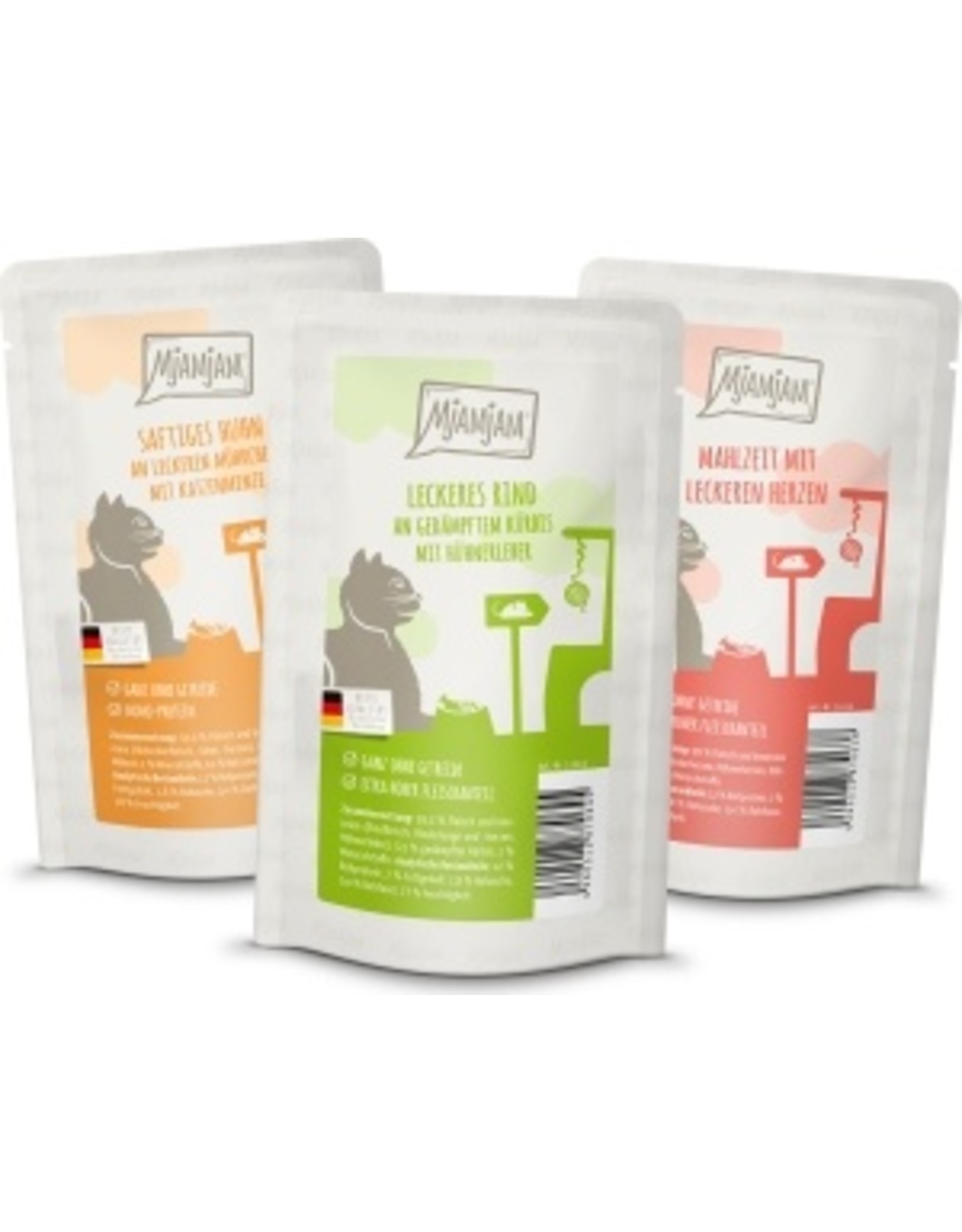 Mjamjam MjAMjAM - Katze Mixpaket I 4*Huhn, 4*Rind, 4*Herzen 125 g