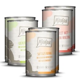 Mjamjam MjAMjAM - Katze Mixpaket I 2*Huhn, 2*Rind, 2*Herzen 400 g