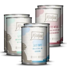 Mjamjam MjAMjAM - Katze Mixpaket II 2*Wild & Kaninchen, 2*Pute, 2*Ente 400g