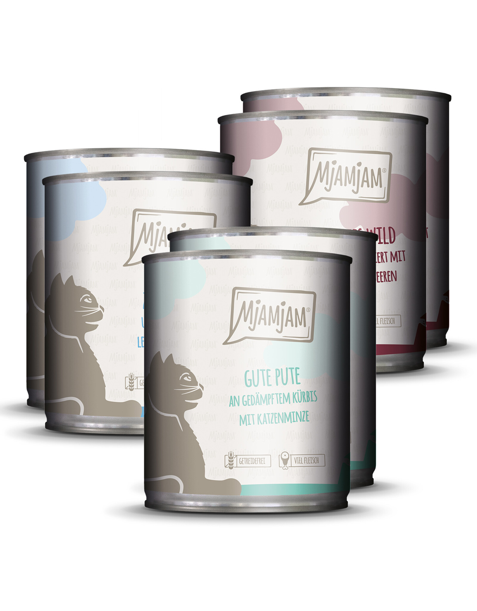 Mjamjam MjAMjAM - Katze Mixpaket II 2*Wild & Kaninchen, 2*Pute, 2*Ente 800g