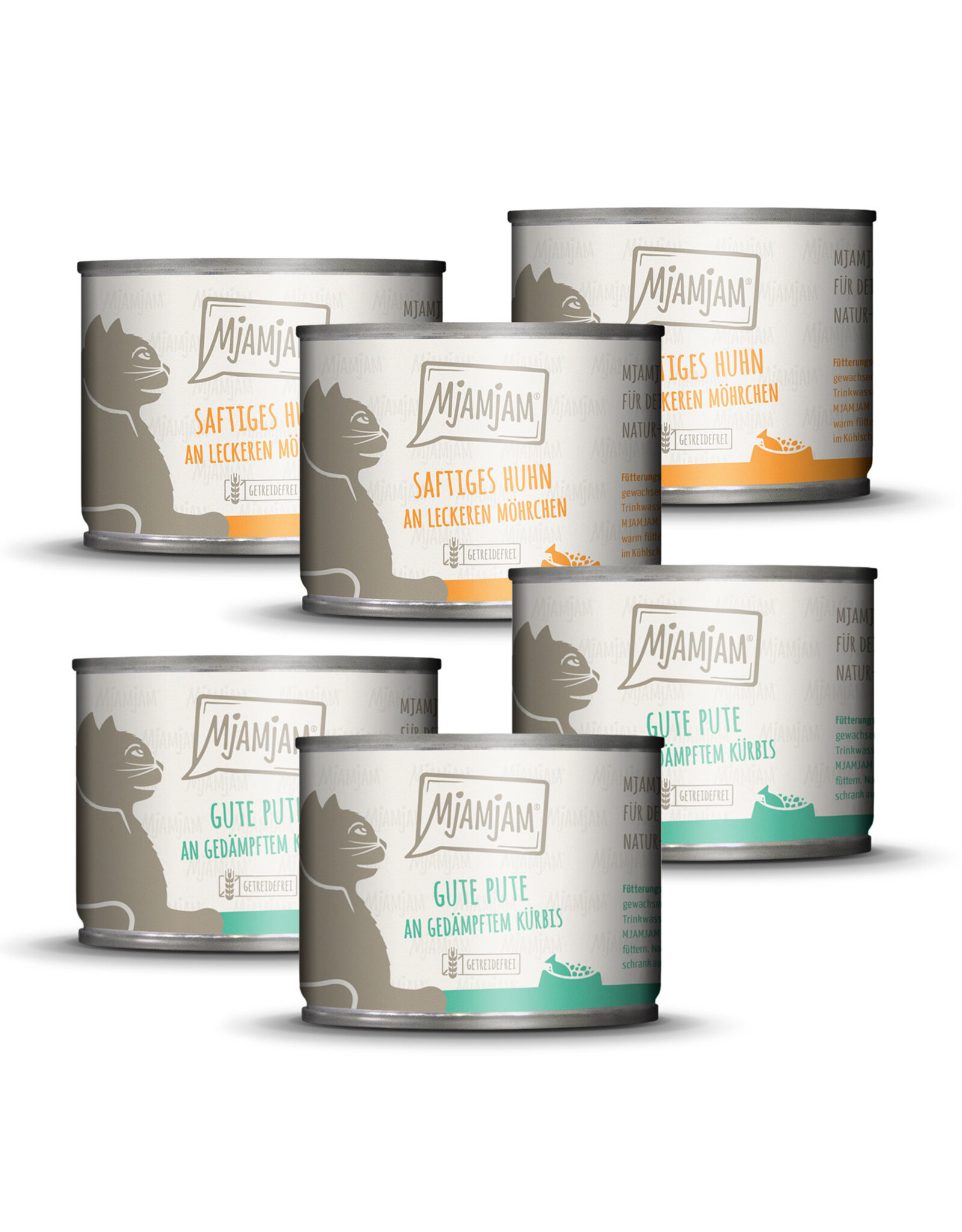 Mjamjam MjAMjAM - Katze Monopaket I mit 3*Huhn und 3*Pute 200 g