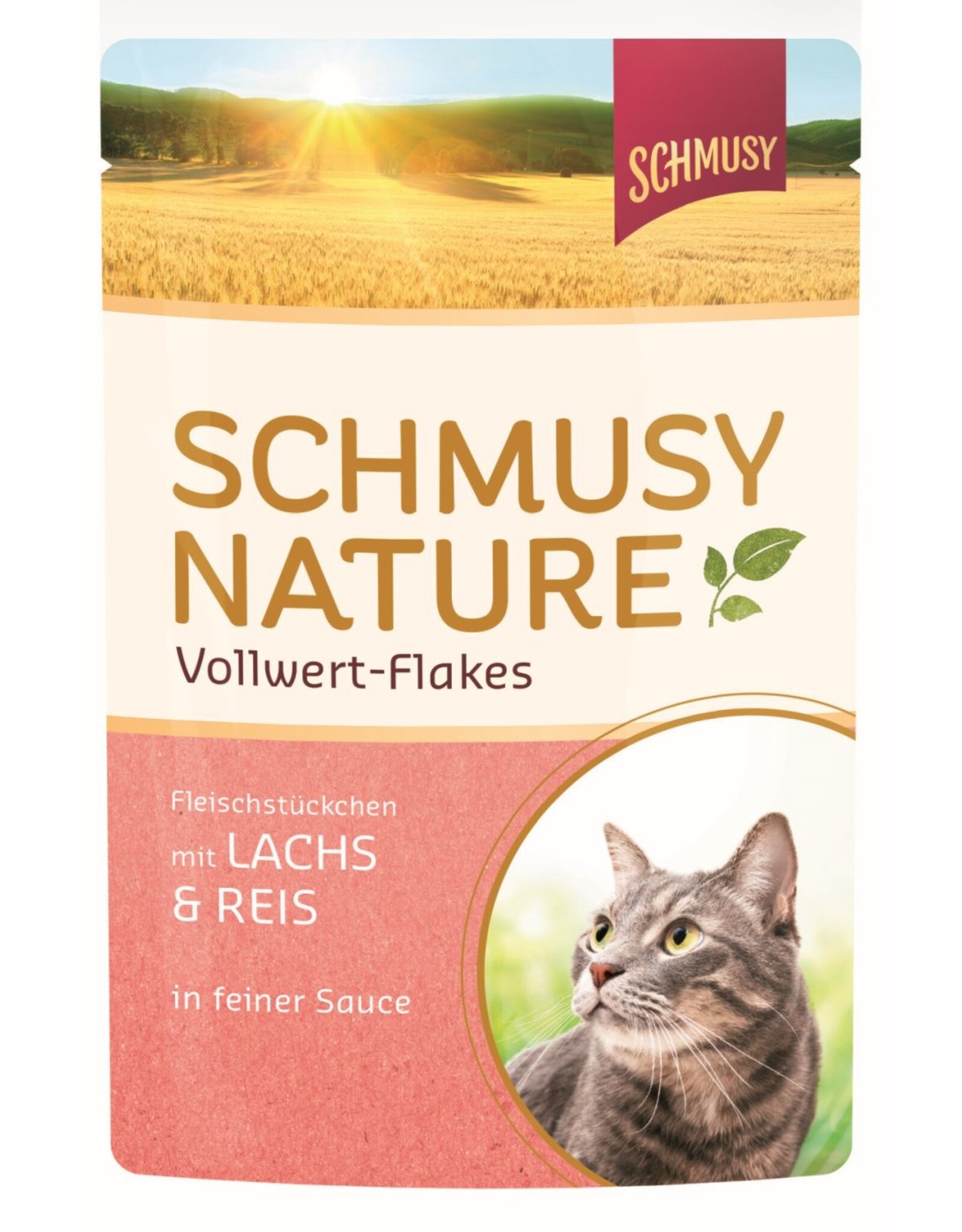 Kattovit Schmusy Vollwert Flakes Lachs & Reis 100gP