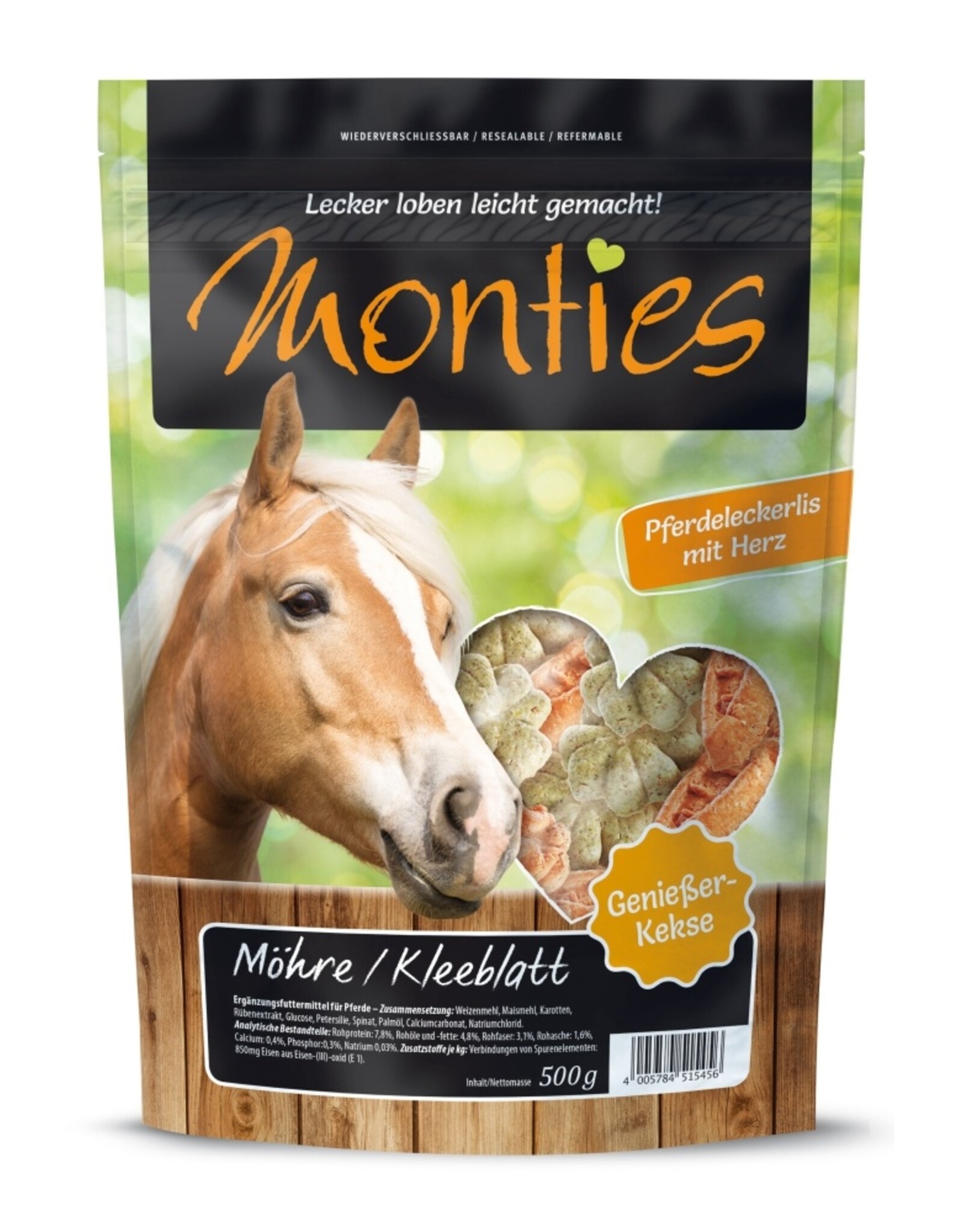 Allco Allco Monties Pferde Snack Möhre Kleeblatt - gebacken