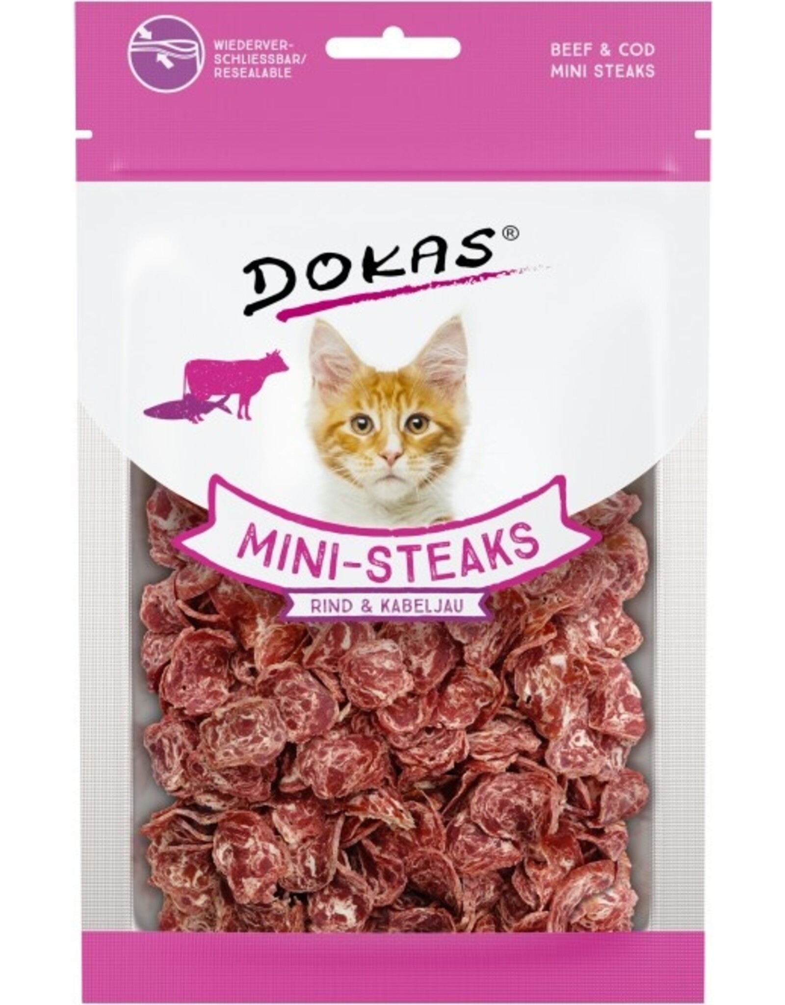 Dokas Dokas Snack Ministeak Rind & Kabeljau 40g