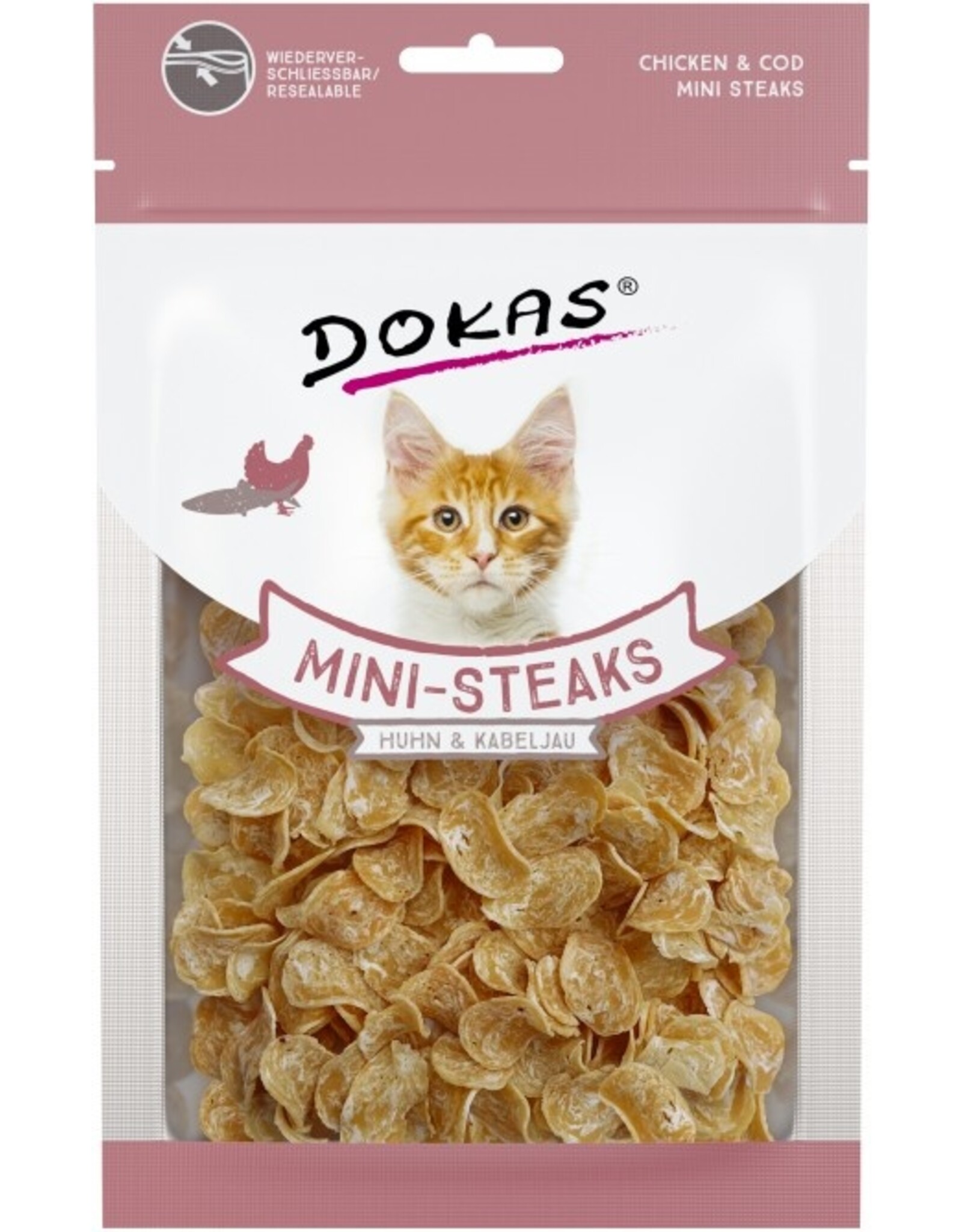 Dokas Dokas Snack Ministeak Huhn & Kabeljau 40g