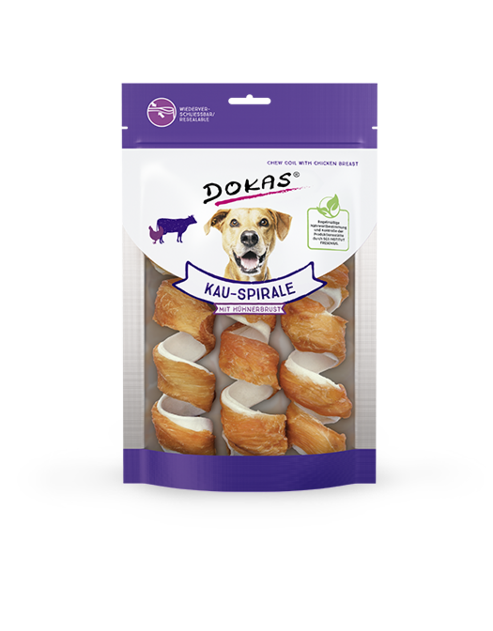 Dokas Dokas Hunde Snack Kauspirale mit Hühnerbrustfilet 110g