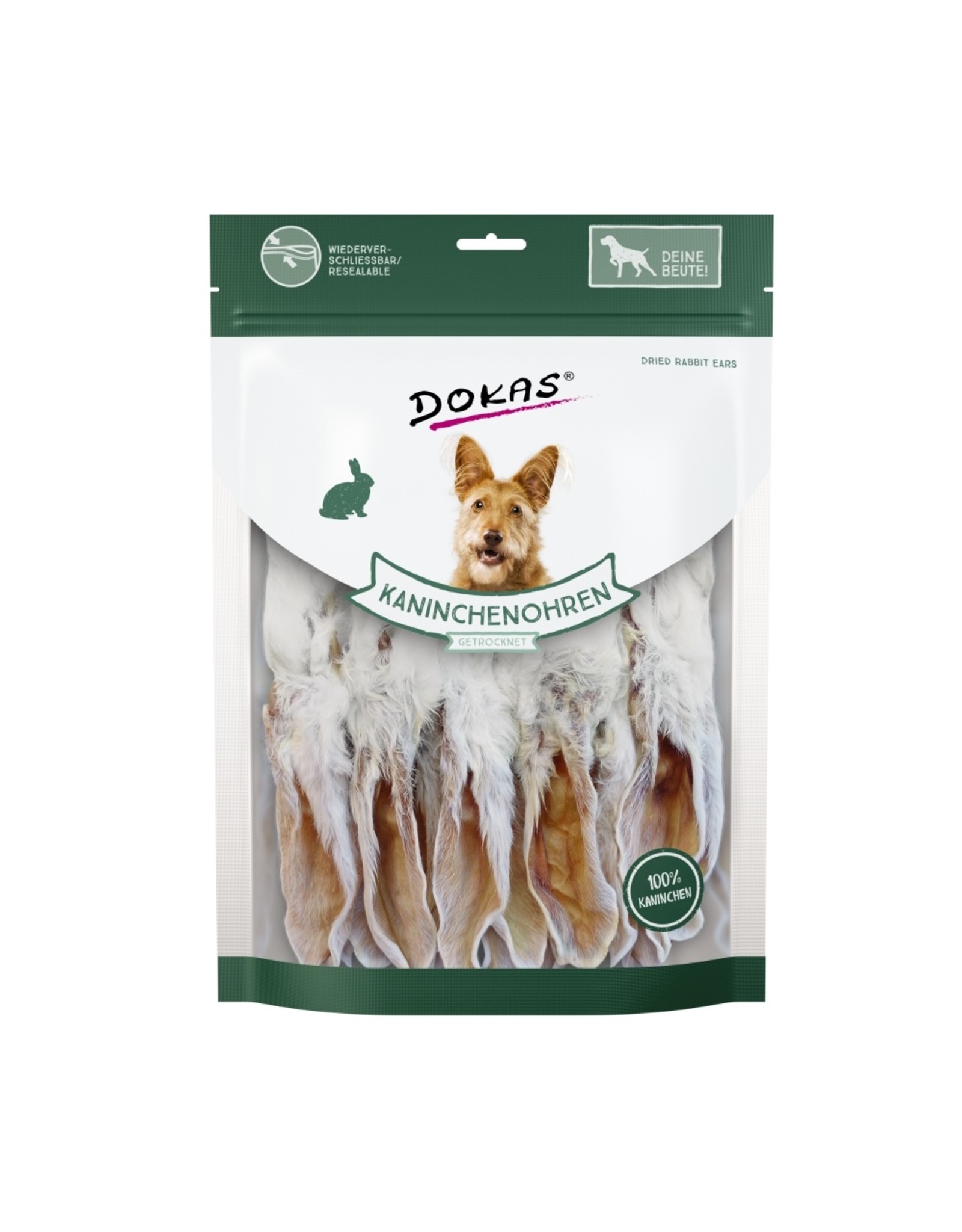 Dokas Dokas Kaninchenohren mit Fell getrocknet 180 g