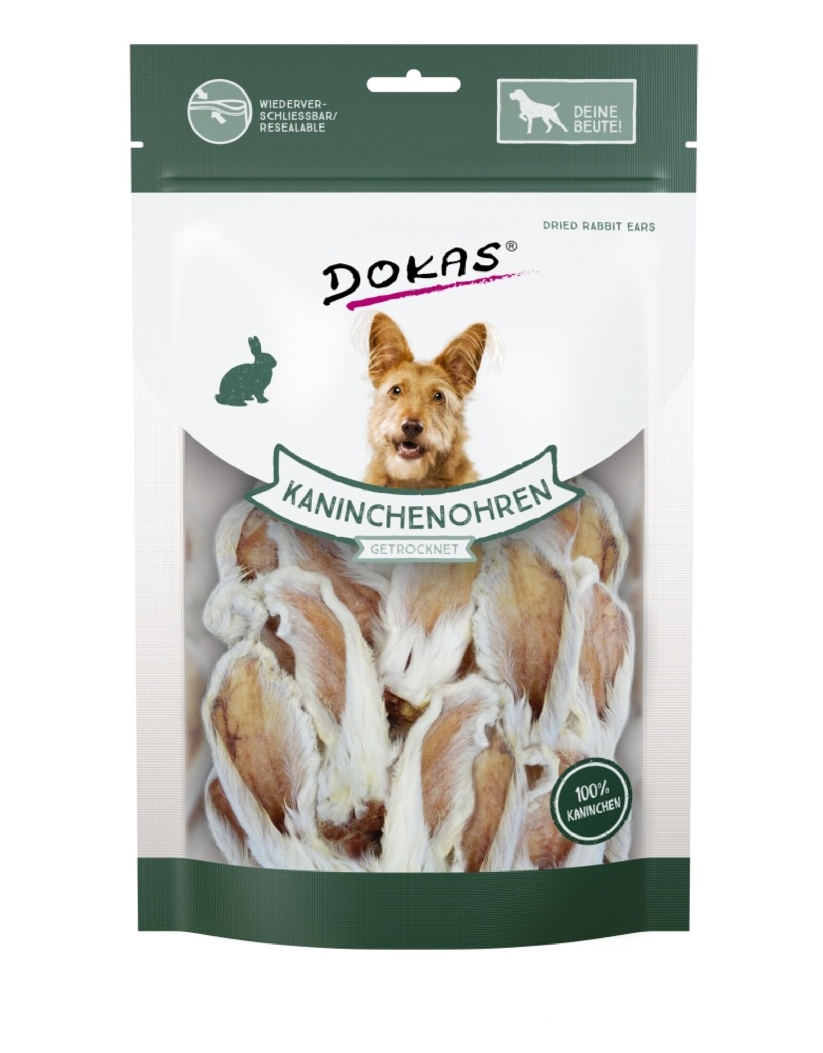 Dokas Dokas Kaninchenohren mit Fell getrocknet 100 g