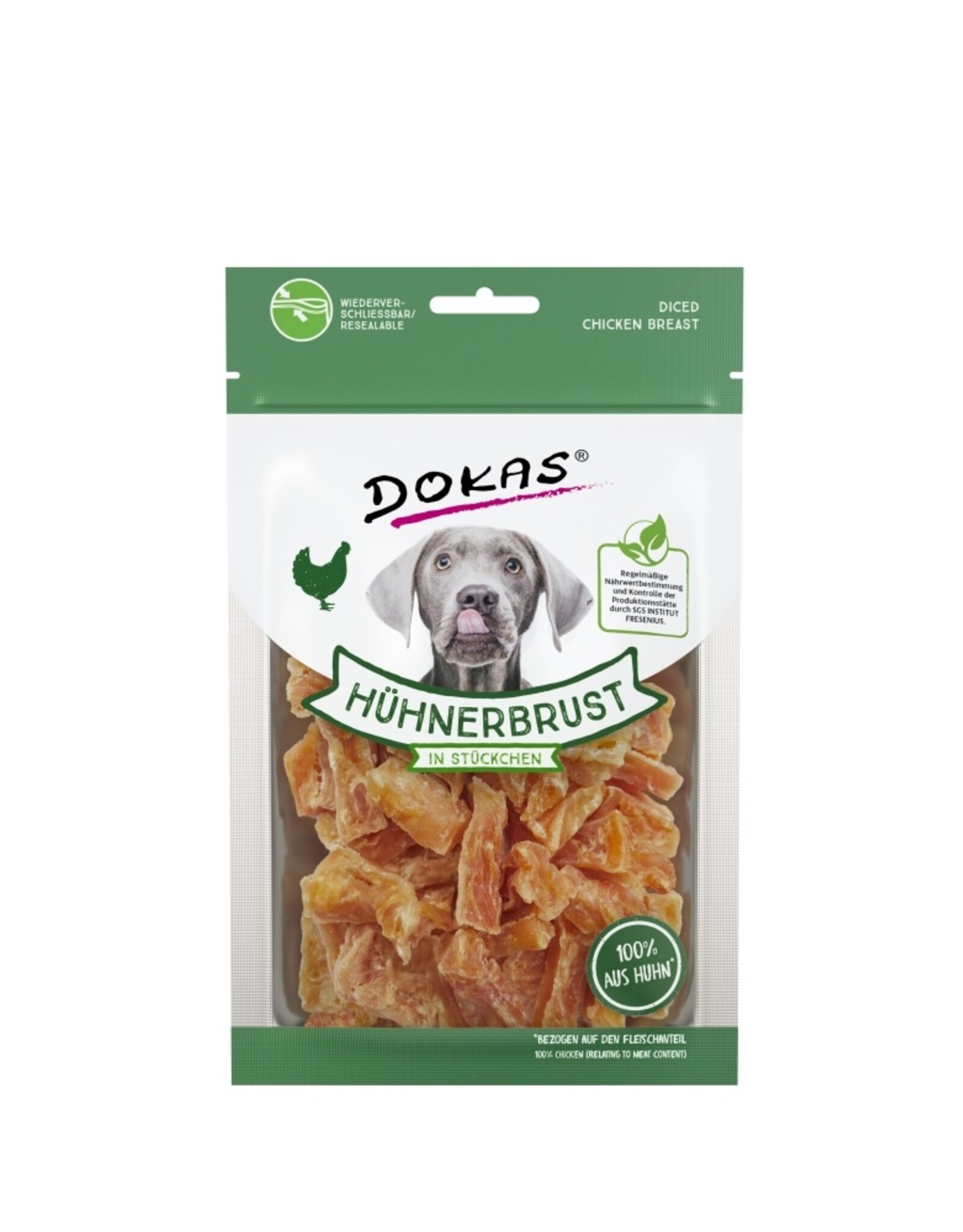 Dokas Dokas Hunde Snack Hühnerbrustfilet in Stückchen 70 g