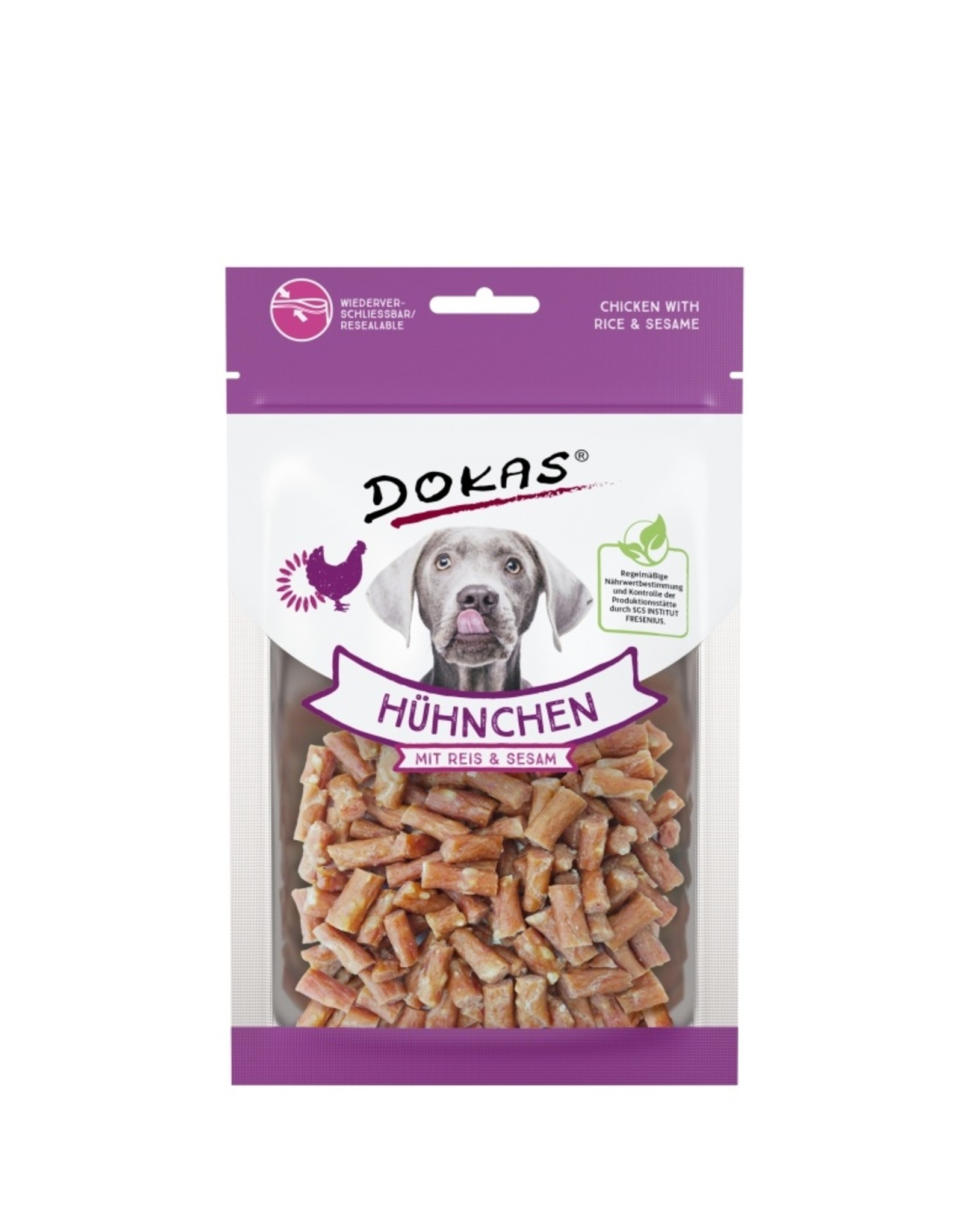 Dokas Dokas Snack Hühnchen mit Reis und Sesam 70g