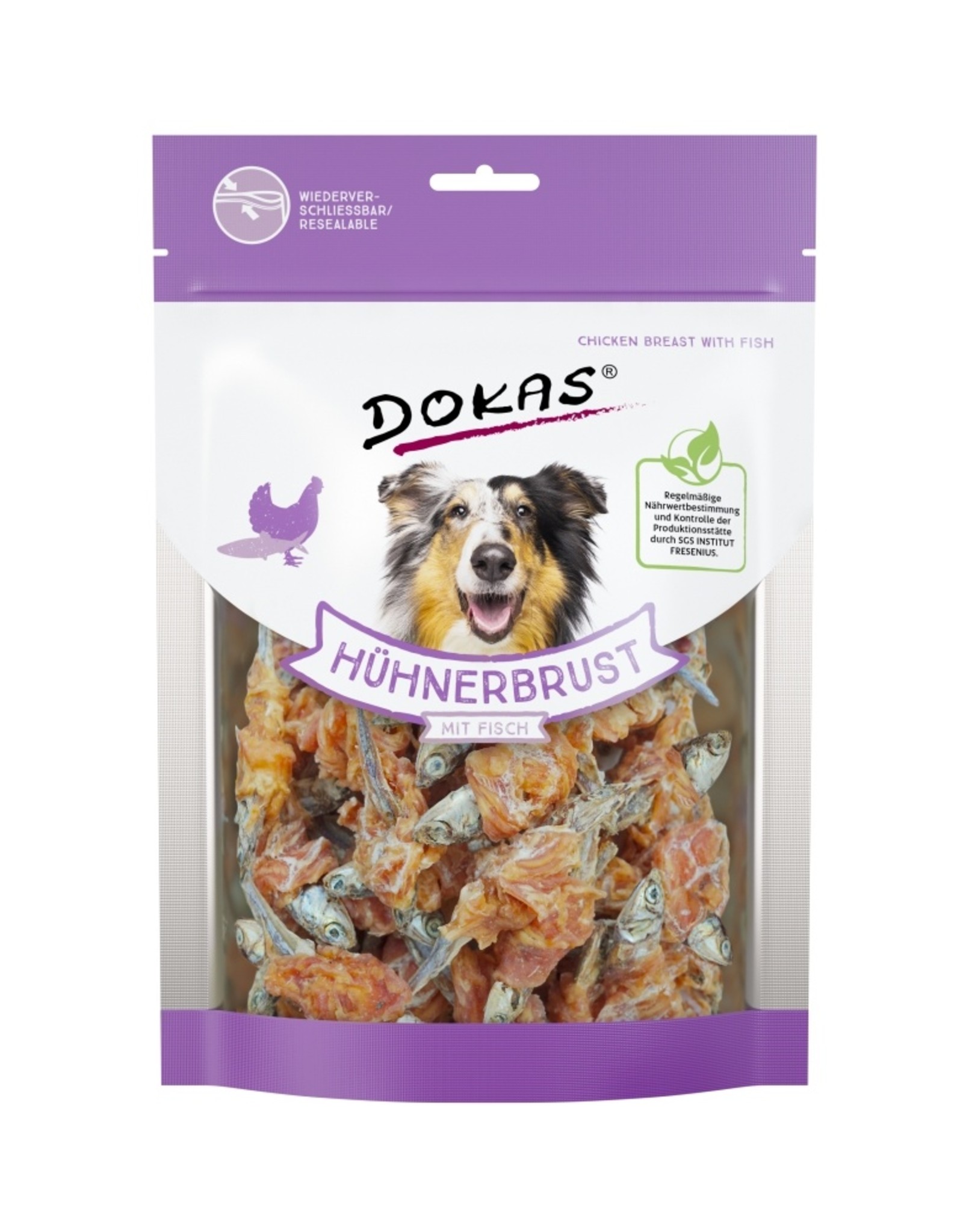 Dokas Dokas Hunde Snack Hühnerbrust mit Fisch 220 g