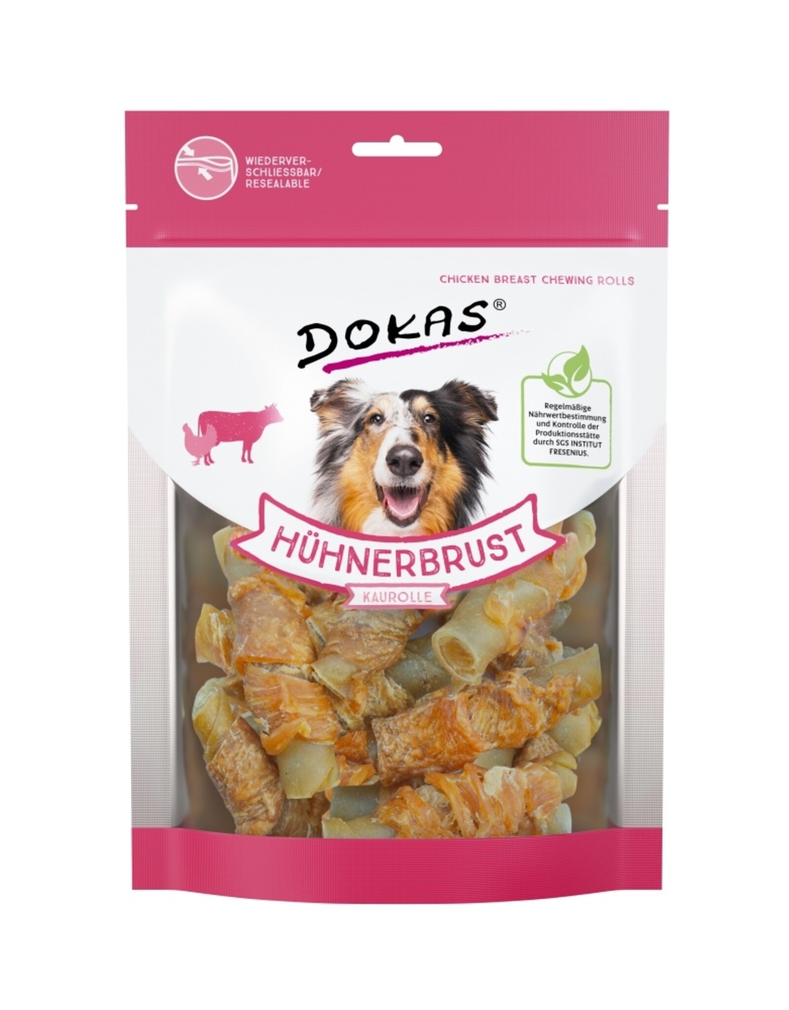 Dokas Dokas Hunde Snack Hühnerbrust Kaurolle 250g