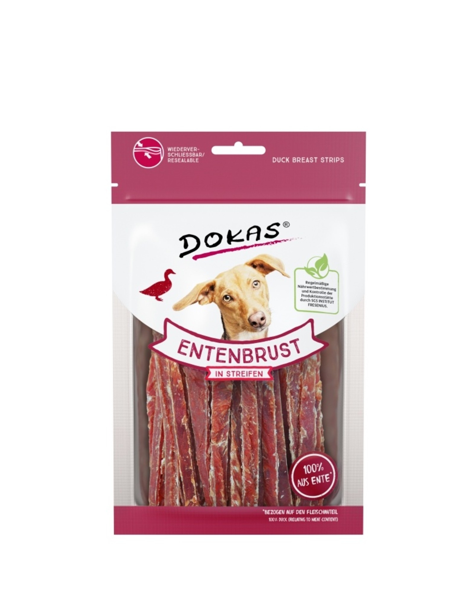 Dokas Dokas Hunde Snack Entenbrust in Streifen