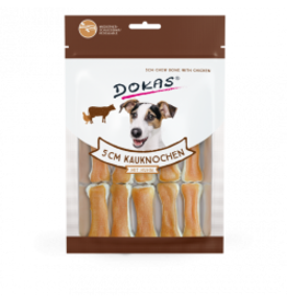 Dokas Dokas Hunde Snack 5 cm Kauknochen mit Huhn 12 Stück