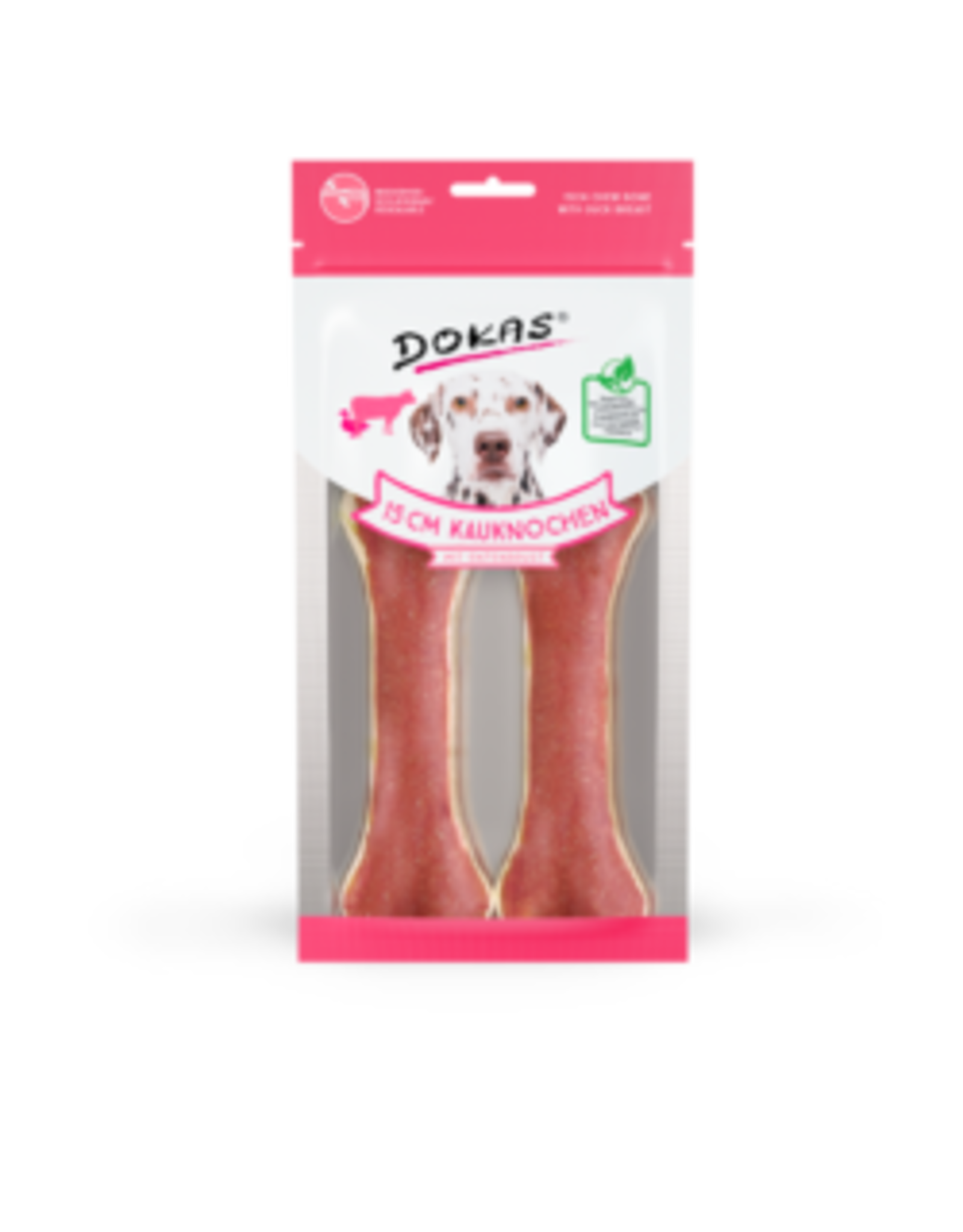 Dokas Dokas Hunde Snack 15 cm Kauknochen mit Ente 1 Stück