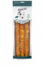 Dokas Dokas Hunde Snack 1 m Kaurolle aus Rinderhaut mit Huhn 315 g