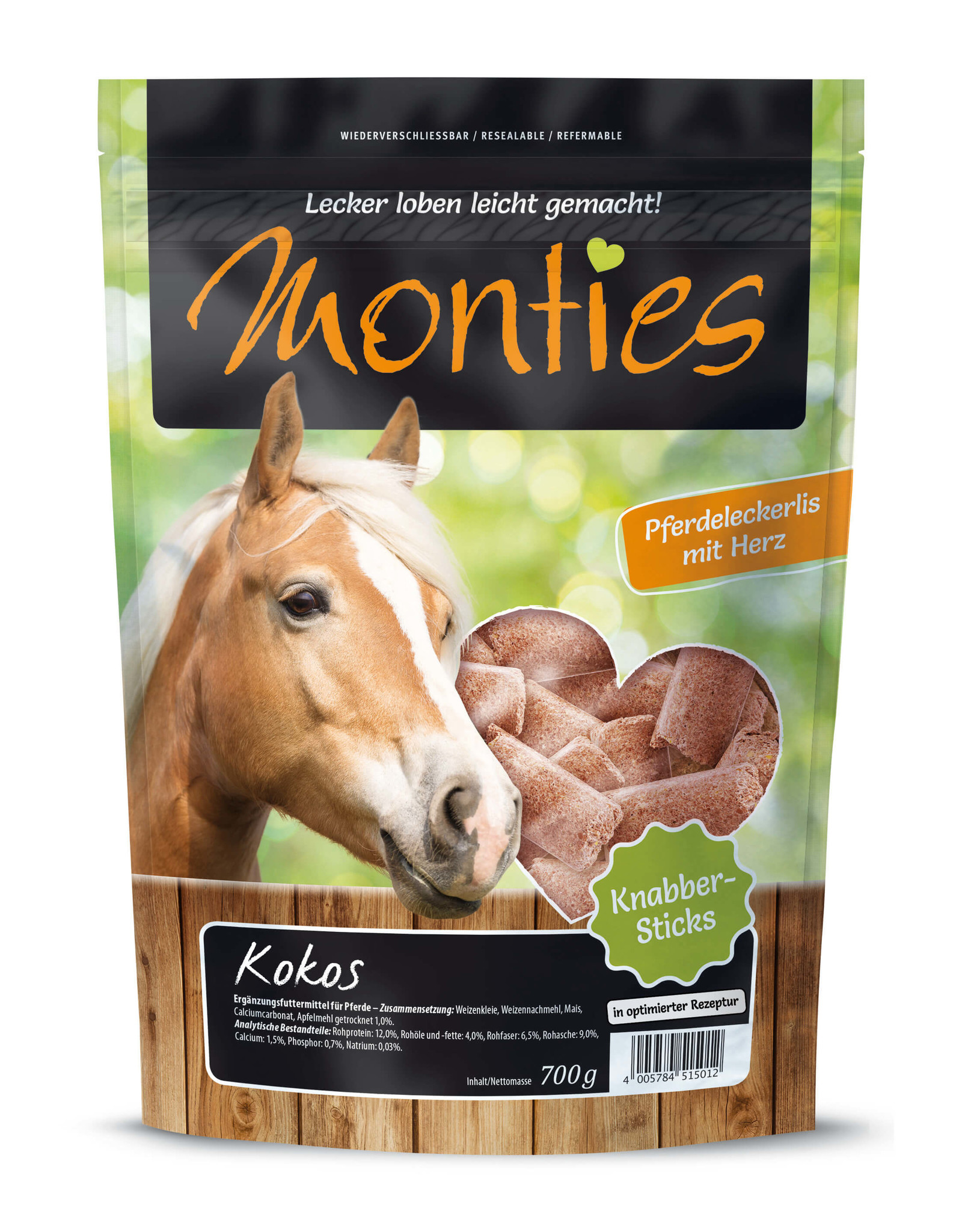 Allco Monties Pferde Snack Kokos Sticks - gepresst 700g