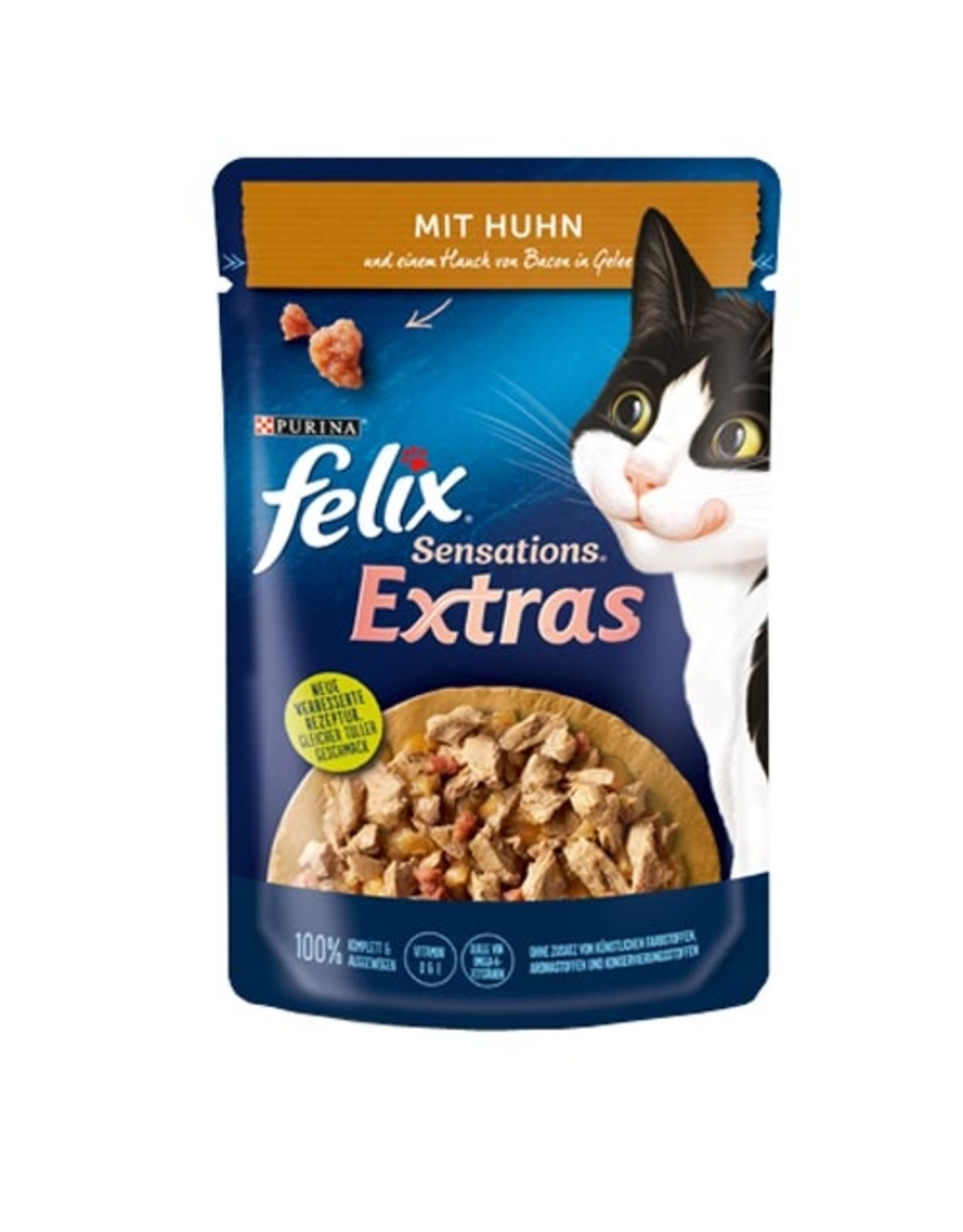 Felix Felix Sensations Extras mit Huhn & Hauch von Bacon 85g