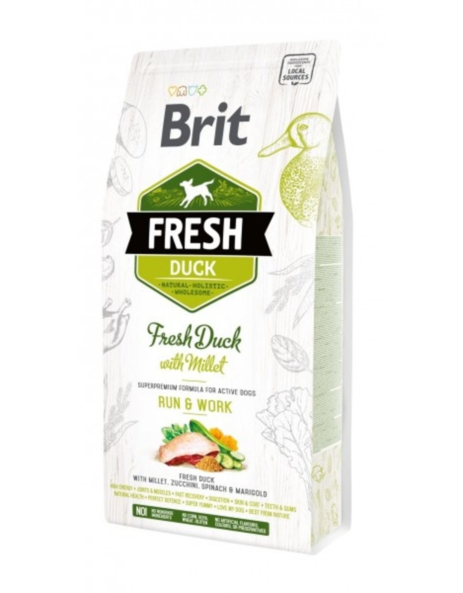 BRIT Brit Fresh Hund  - Active dogs - Duck - Run & Work