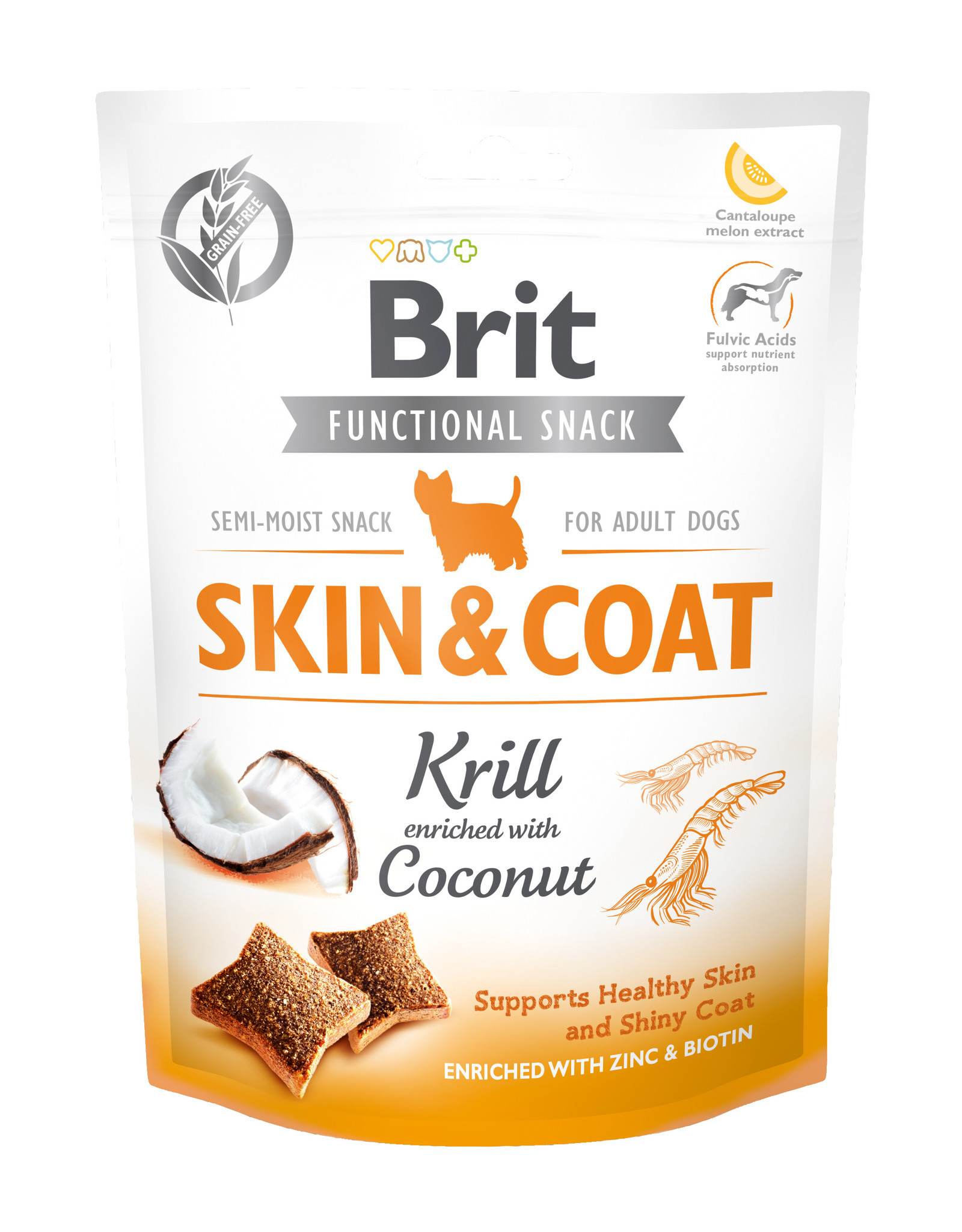 BRIT Brit Functional Snack Skin & Coat Krill + Kokos 150g