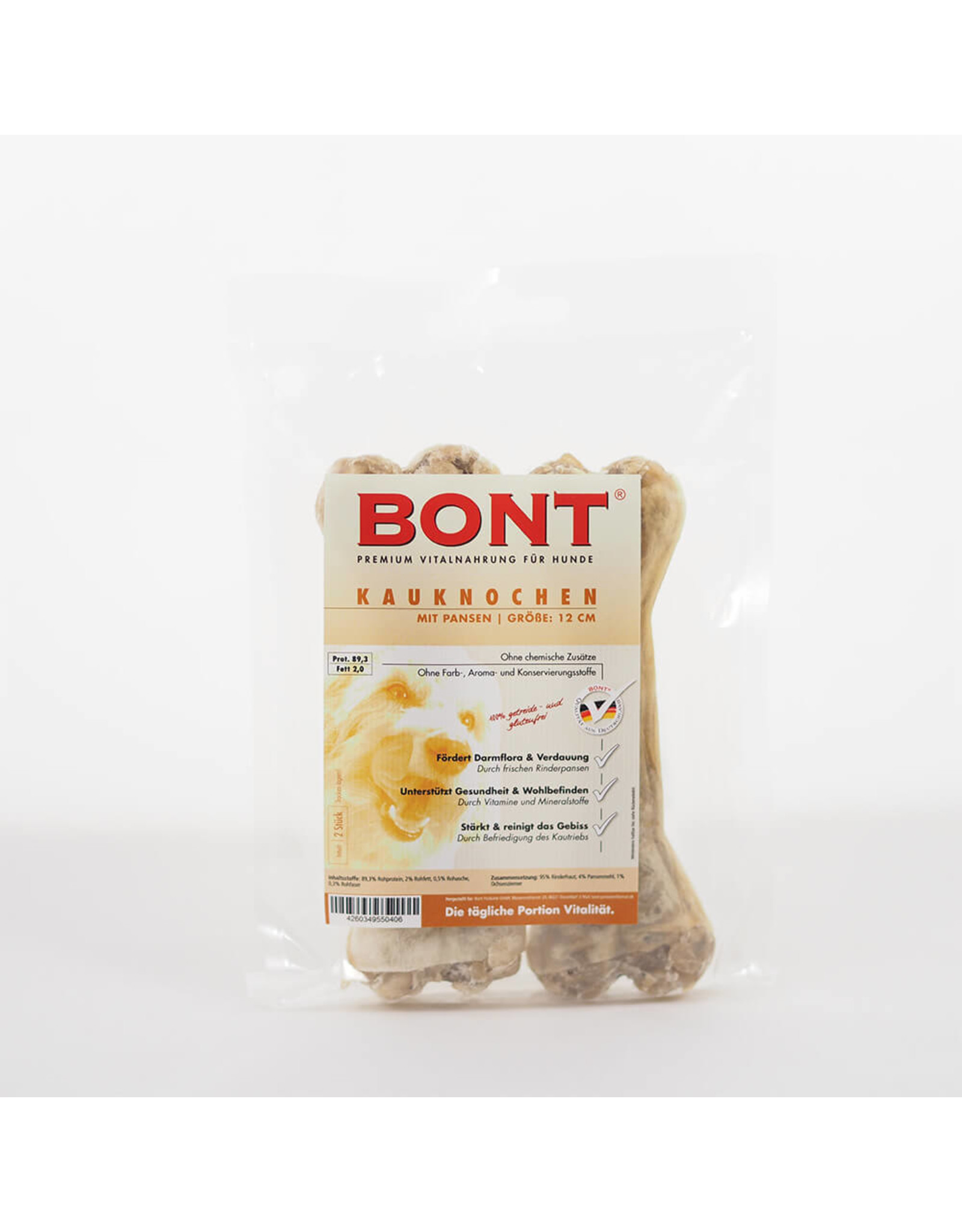 Bont Bont Kauknochen natur gefüllt mit Pansen 12cm