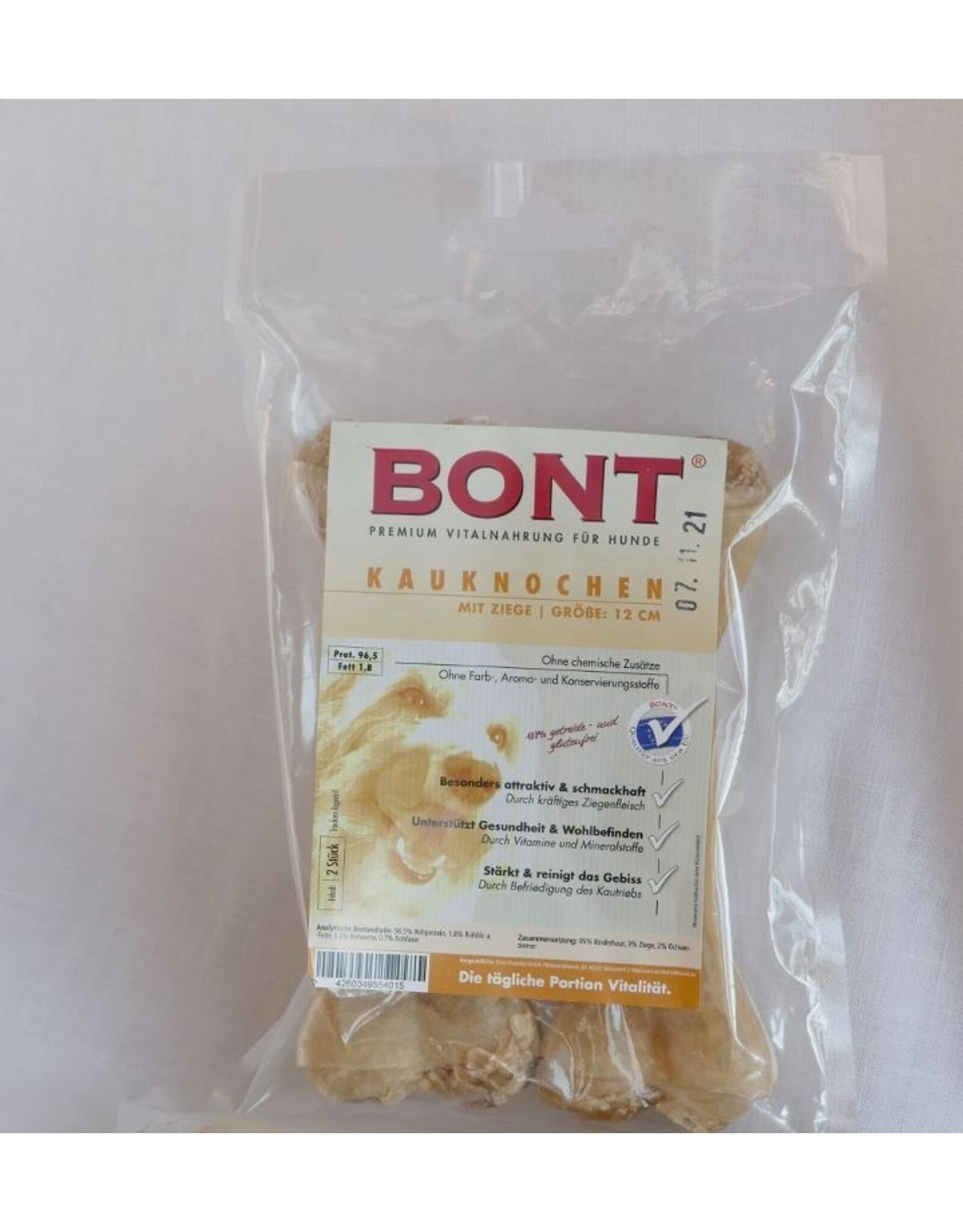 Bont Bont Gef Kauknochen+Ziege 12cm 2 St.
