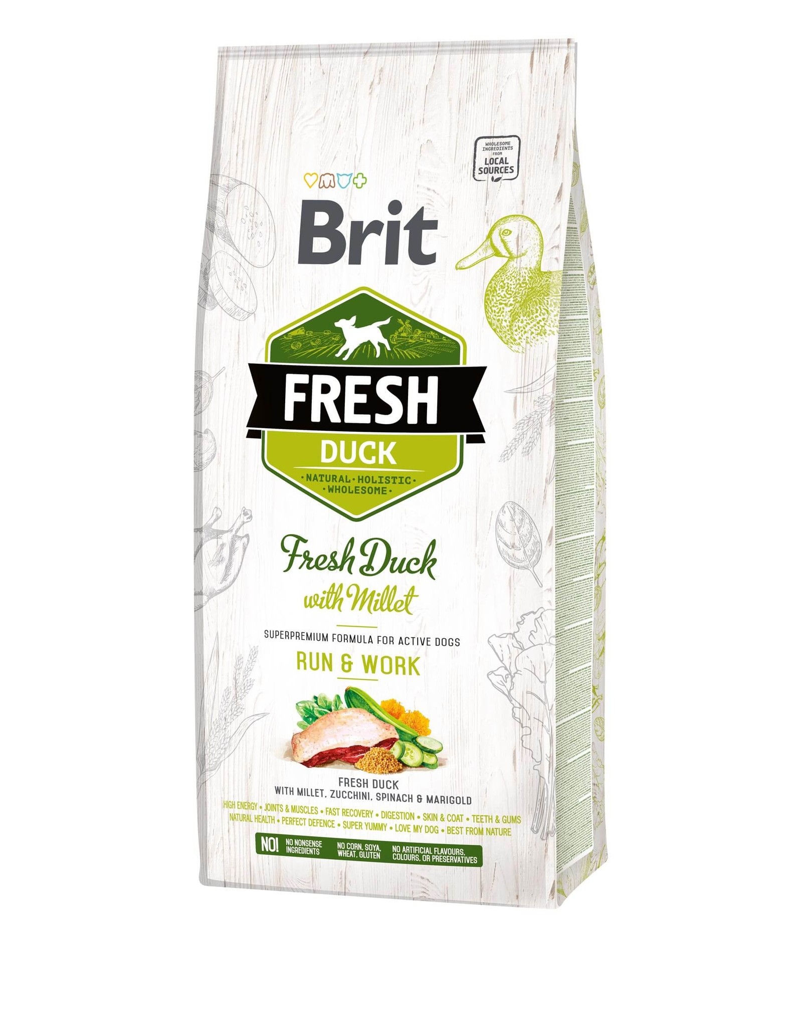 BRIT Brit Fresh Hund  - Active dogs - Duck - Run & Work