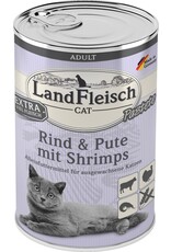 Landfleisch LandFleisch Cat Adult Pastete Rind+Pute+Shrimps