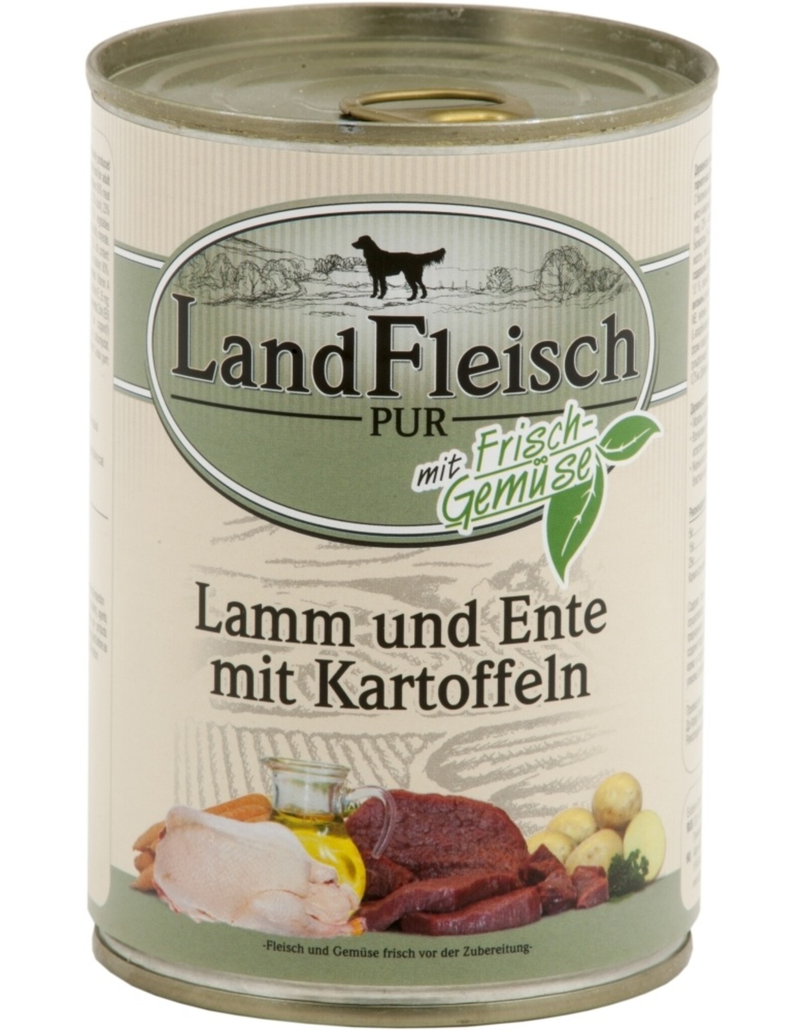 Landfleisch LandFleisch Dog Pur Lamm & Ente & Kartoffel