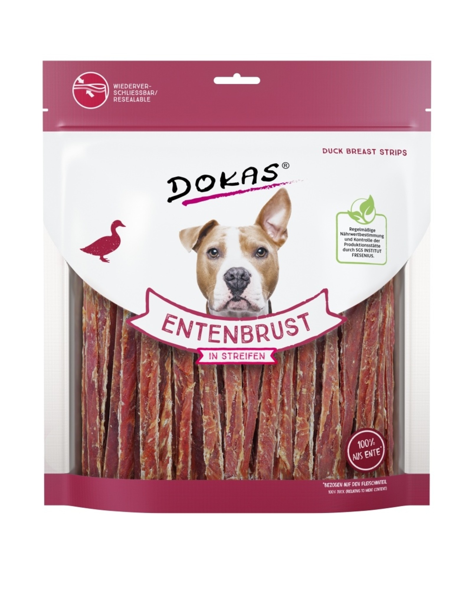 Dokas Dokas Hunde Snack Entenbrust in Streifen