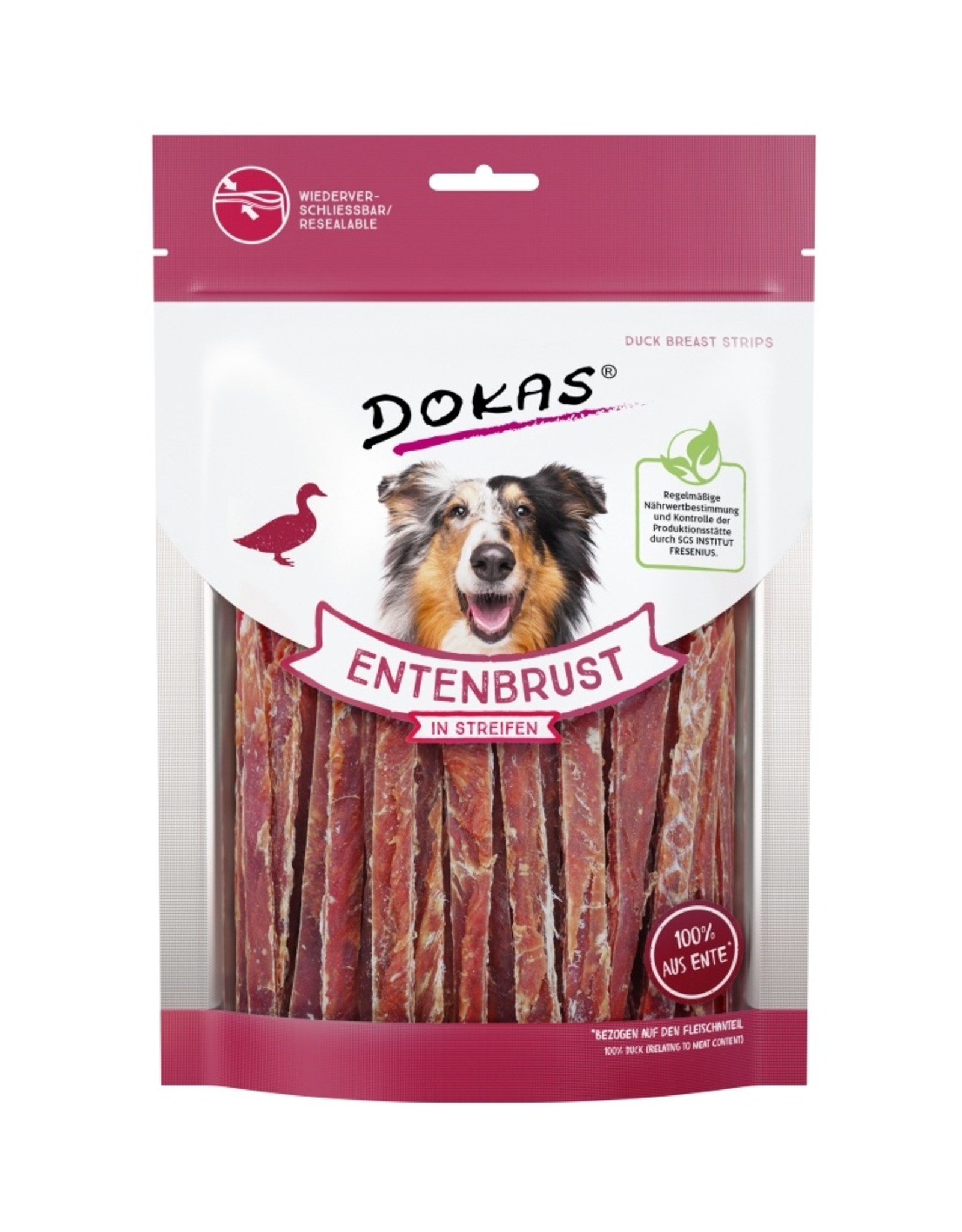 Dokas Dokas Hunde Snack Entenbrust in Streifen
