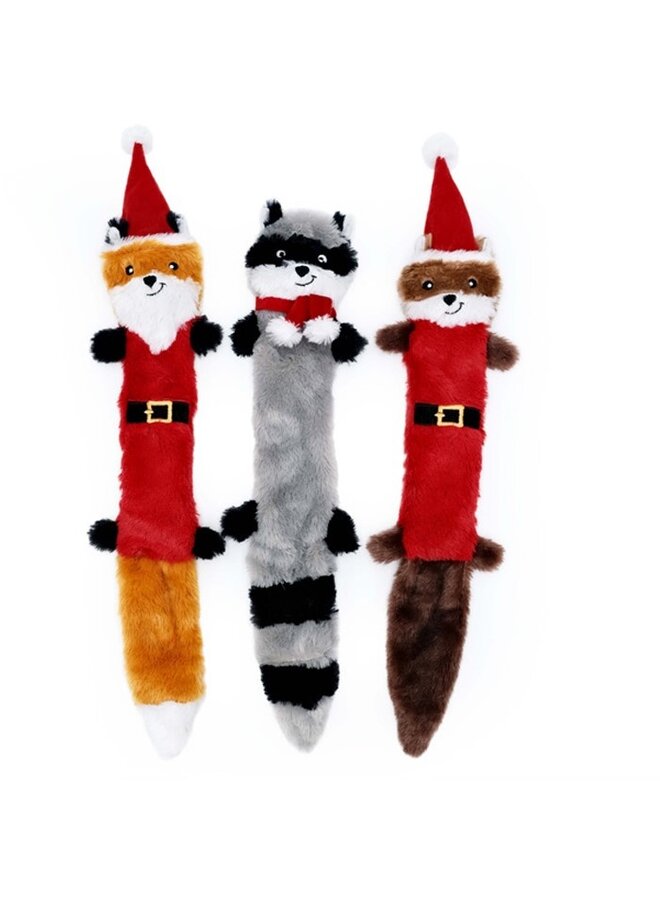 Holiday Skinny Peltz 3-pack – Large ( Santa Fox, Raccoon and Elf Squirrel )