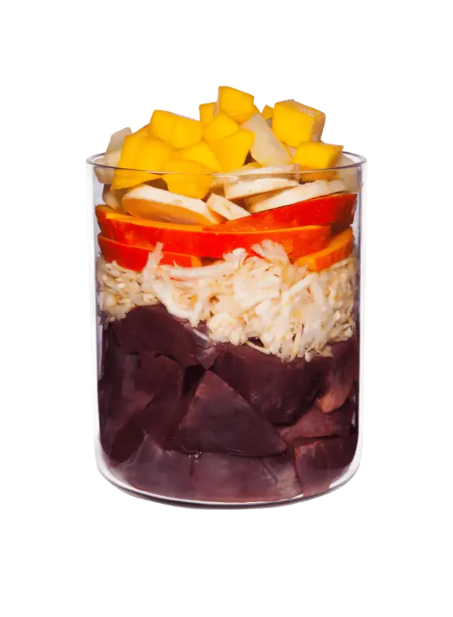 KALFSVLEES + PETERSELIEWORTEL, MANGO & ZWARTE BES - Graanvrij
