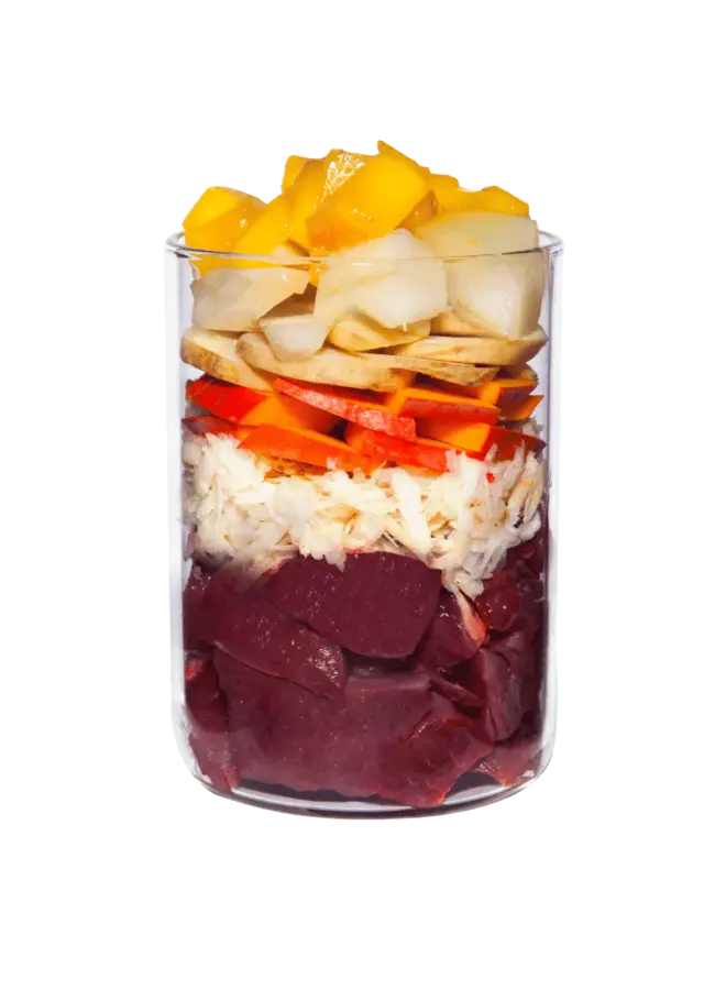 KALFSVLEES + PETERSELIEWORTEL, MANGO & ZWARTE BES - Graanvrij