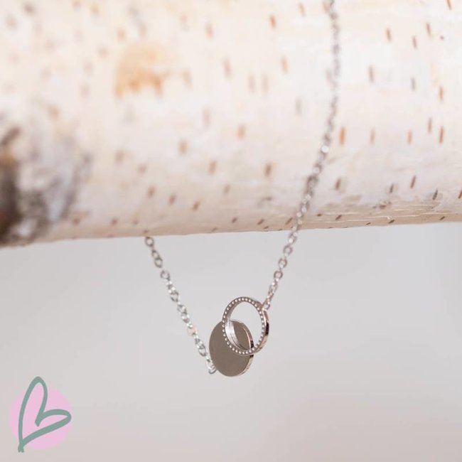 ZAG  Bijoux armband zilver met twee cirkels