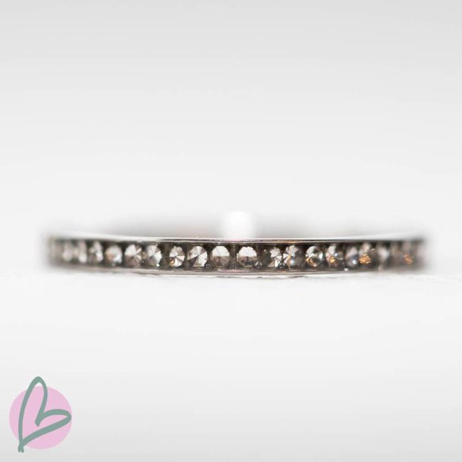 aanschuif ring  'zirconia crystal' 2mm