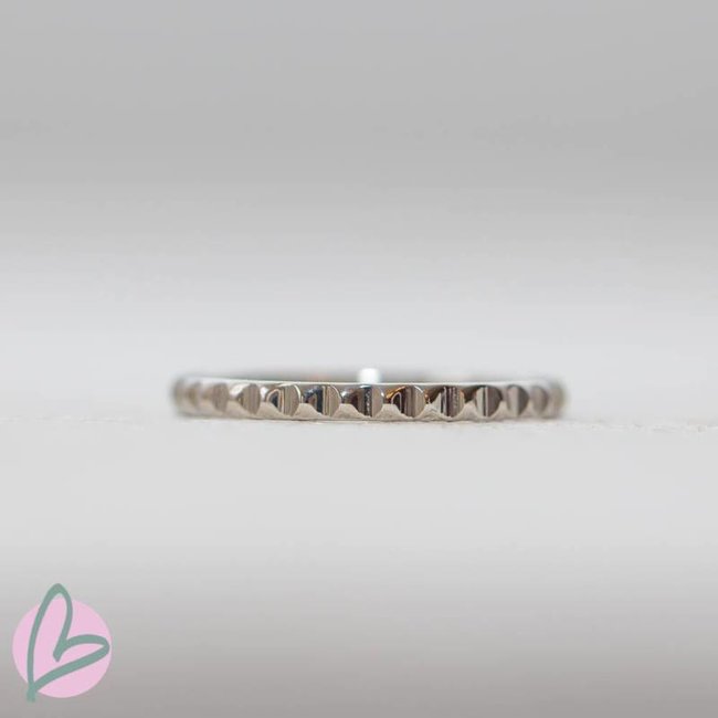 IXXXI aanschuif ring zilver pyramid