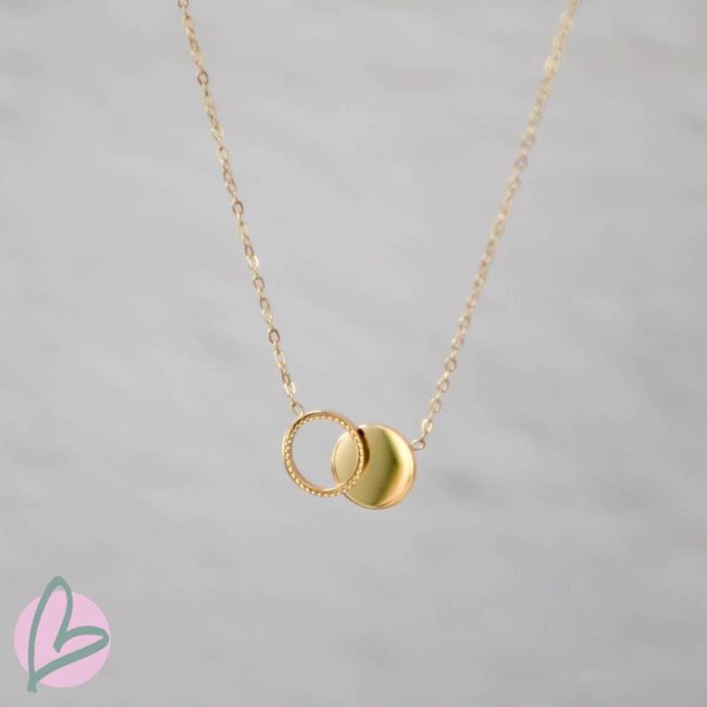 ZAG  Bijoux Ketting goud met twee cirkels